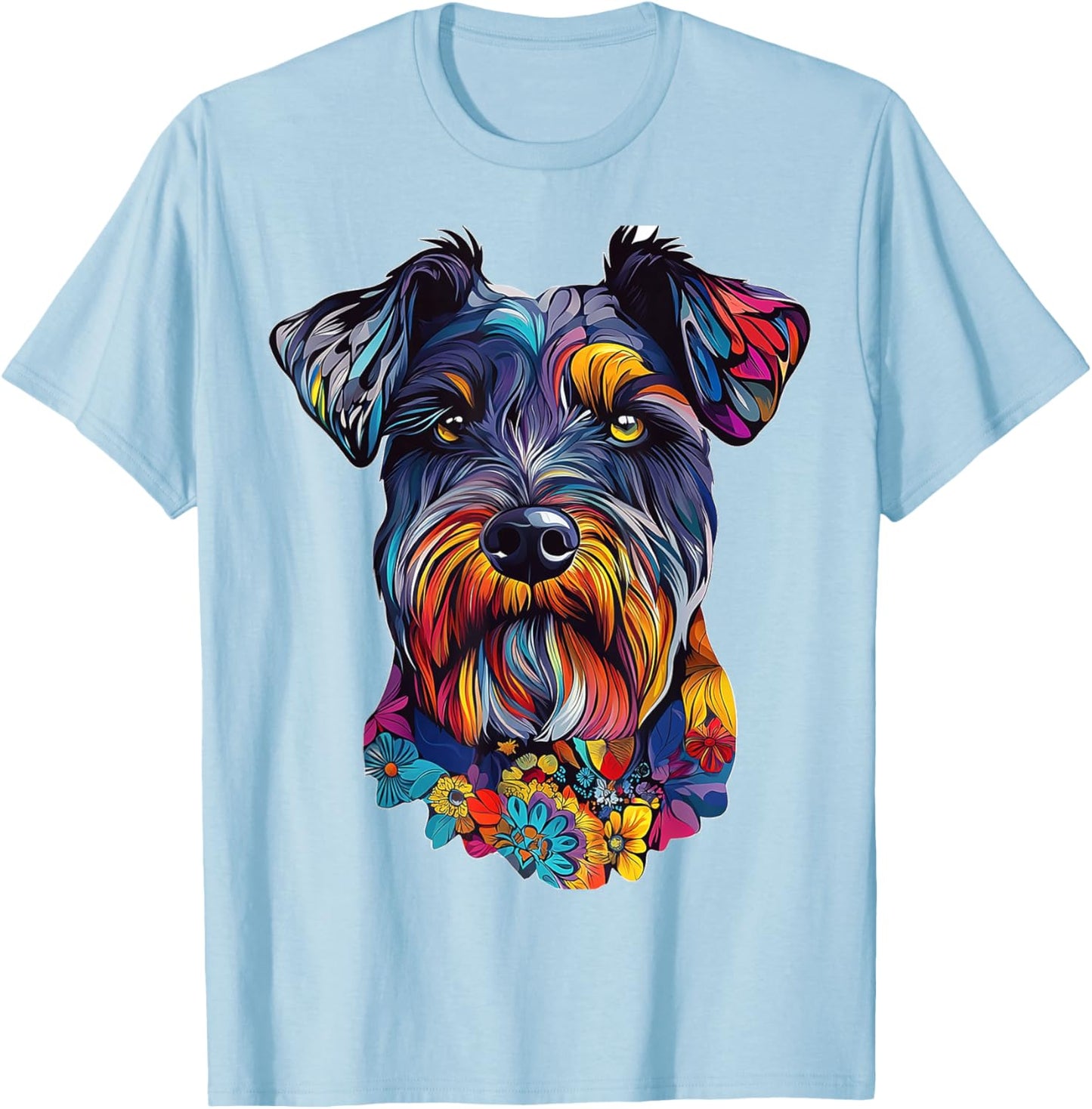 Bouvier Des Flandres Dog Motif Pet Art T-Shirt - T-Shirt | Light Blue