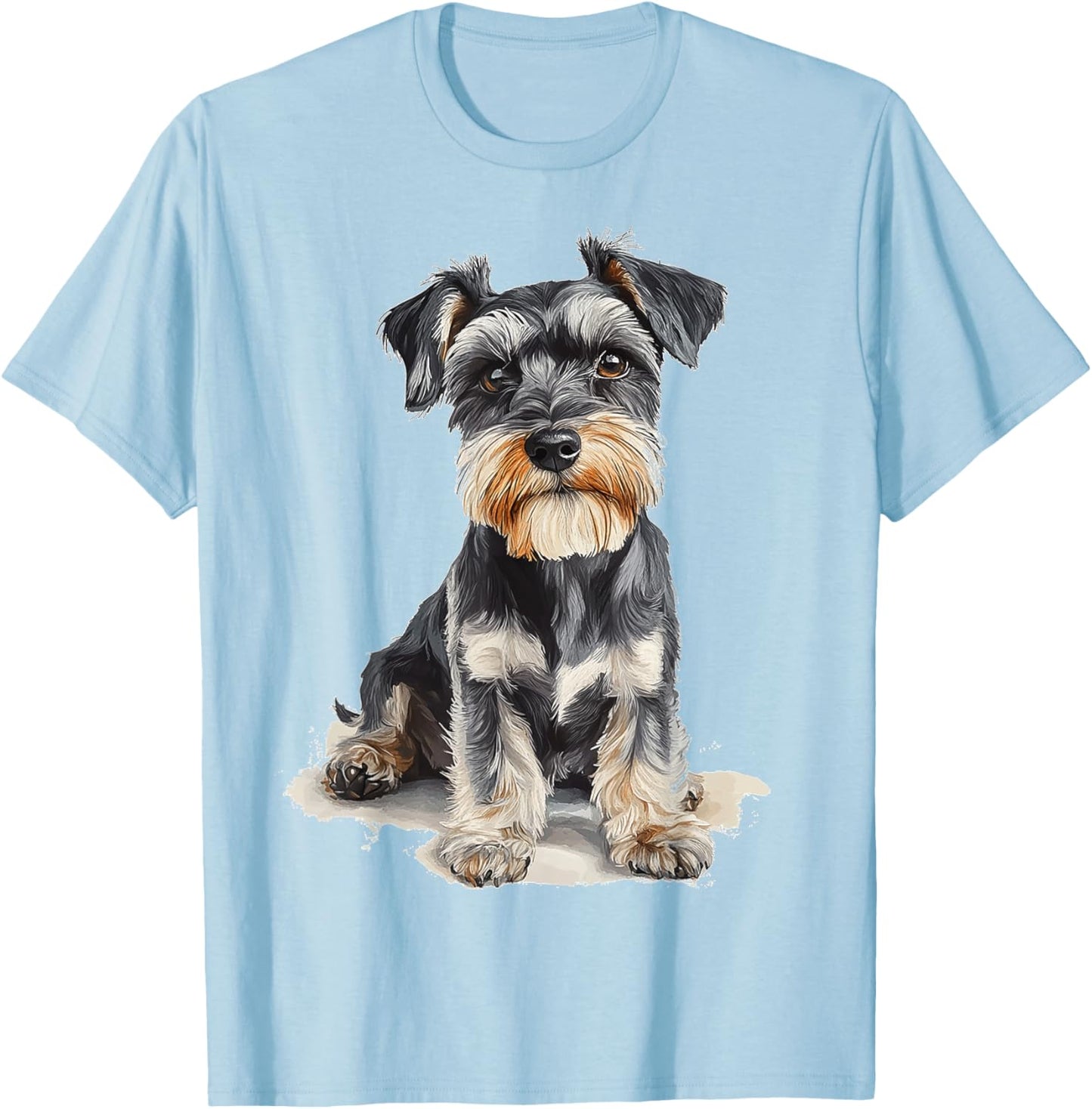 Miniature Schnauzer Dog Motif Pet Miniature Schnauzer Men Women Kids T-Shirt - T-Shirt | Light Blue
