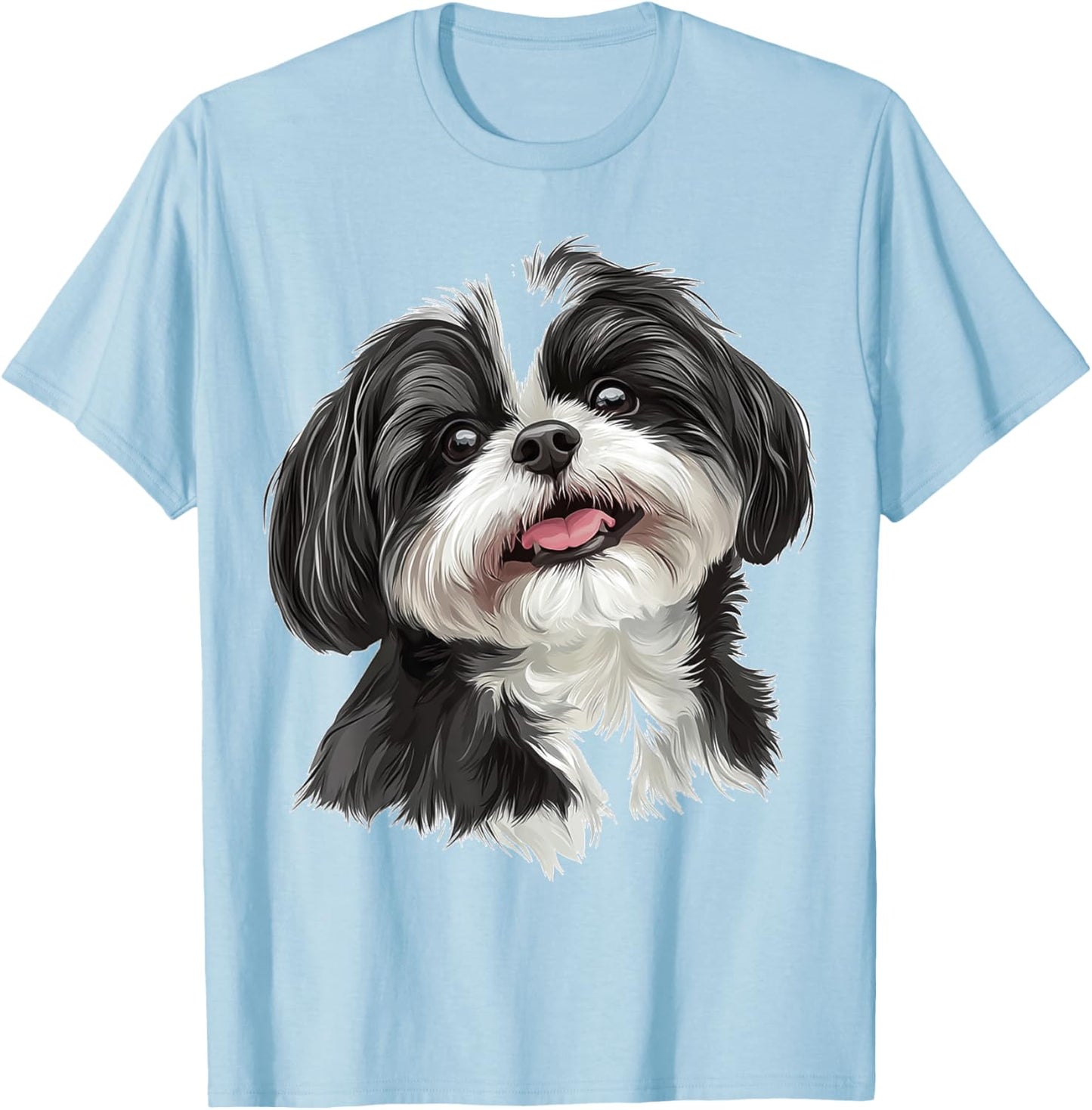 Shih Tzu Dog Motif Pet Illustration Shih Tzu Men Women Kids T-Shirt - T-Shirt | Light Blue