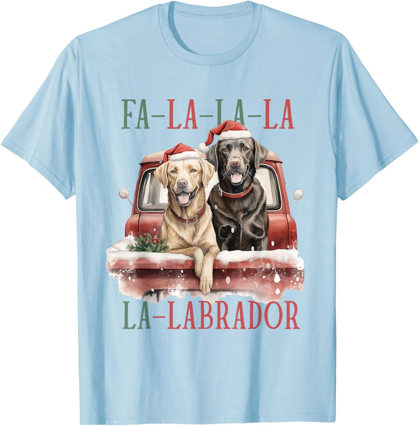 Labrador Dog Lover Christmas Xmas T-Shirt - T-Shirt | Light Blue