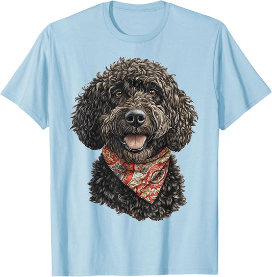 Labradoodle Dog Motif Pet Art Labradoodle T-Shirt - T-Shirt | Light Blue