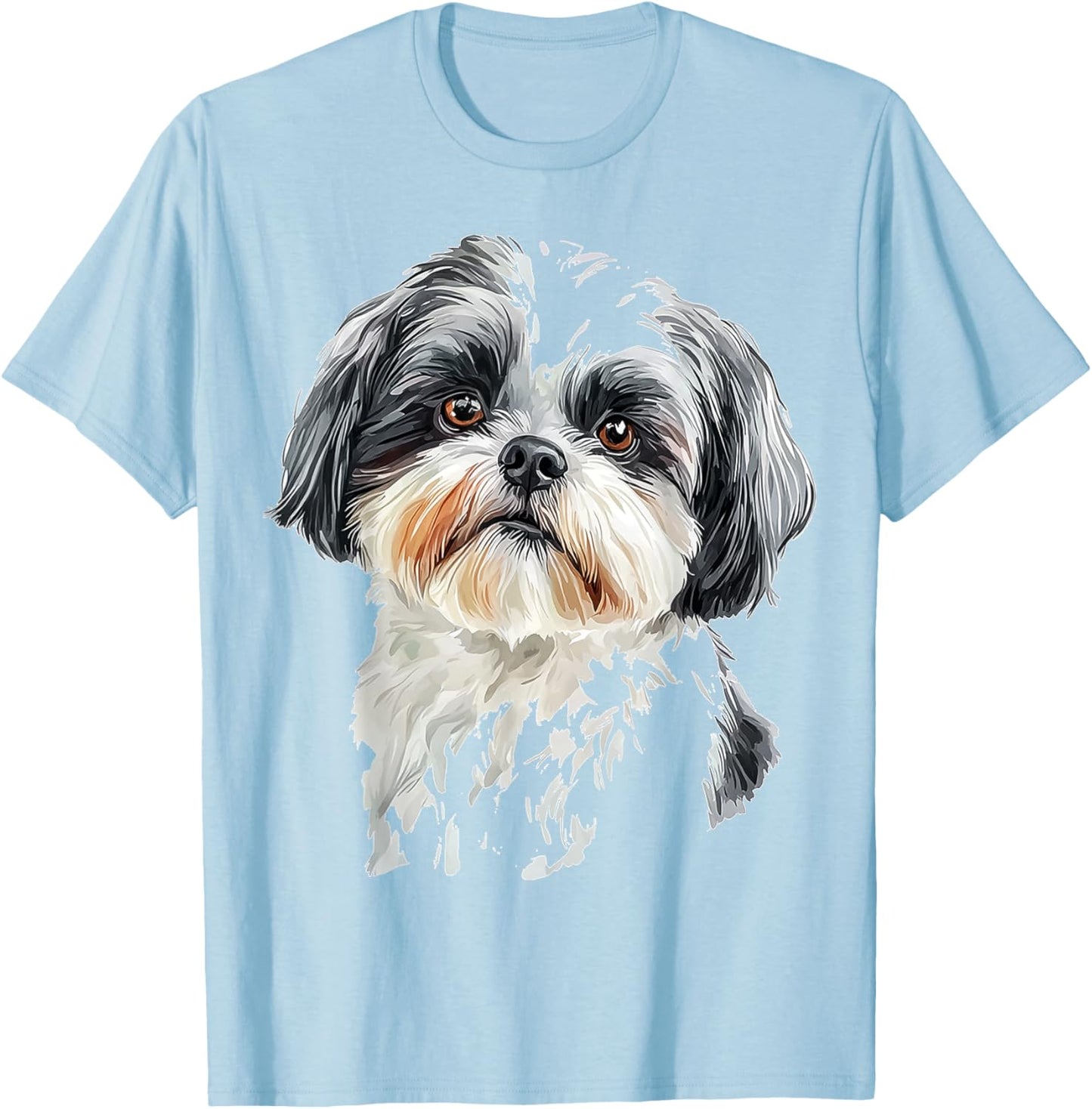 Shih Tzu Dog Motif Pet Art Shih Tzu T-Shirt - T-Shirt | Light Blue
