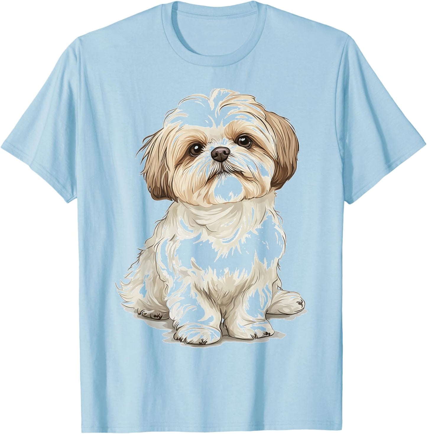 Shih Tzu Dog Motif Pet Artwork Shih Tzu T-Shirt - T-Shirt | Light Blue