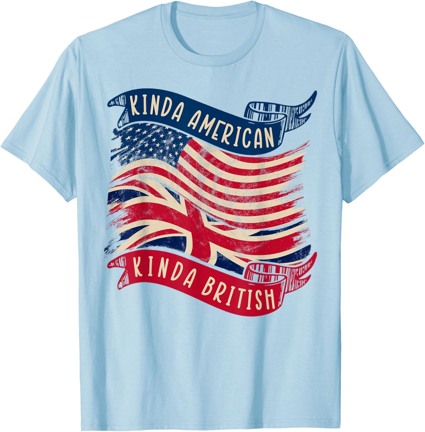 Kinda American Kinda British Heritage Citizenship T-Shirt - T-Shirt | Light Blue