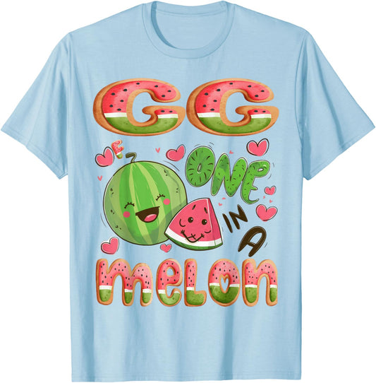 GG Of One In A Melon 1St Birthday Watermelon Bday Party T-Shirt - T-Shirt | Light Blue