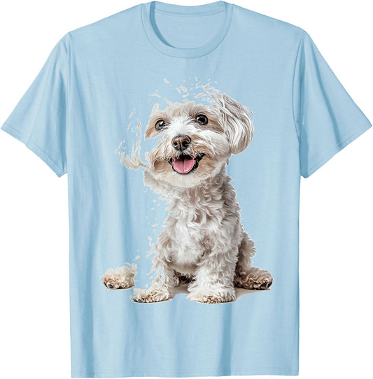 Maltipoo Dog Motif Pet Art Maltipoo T-Shirt - T-Shirt | Light Blue