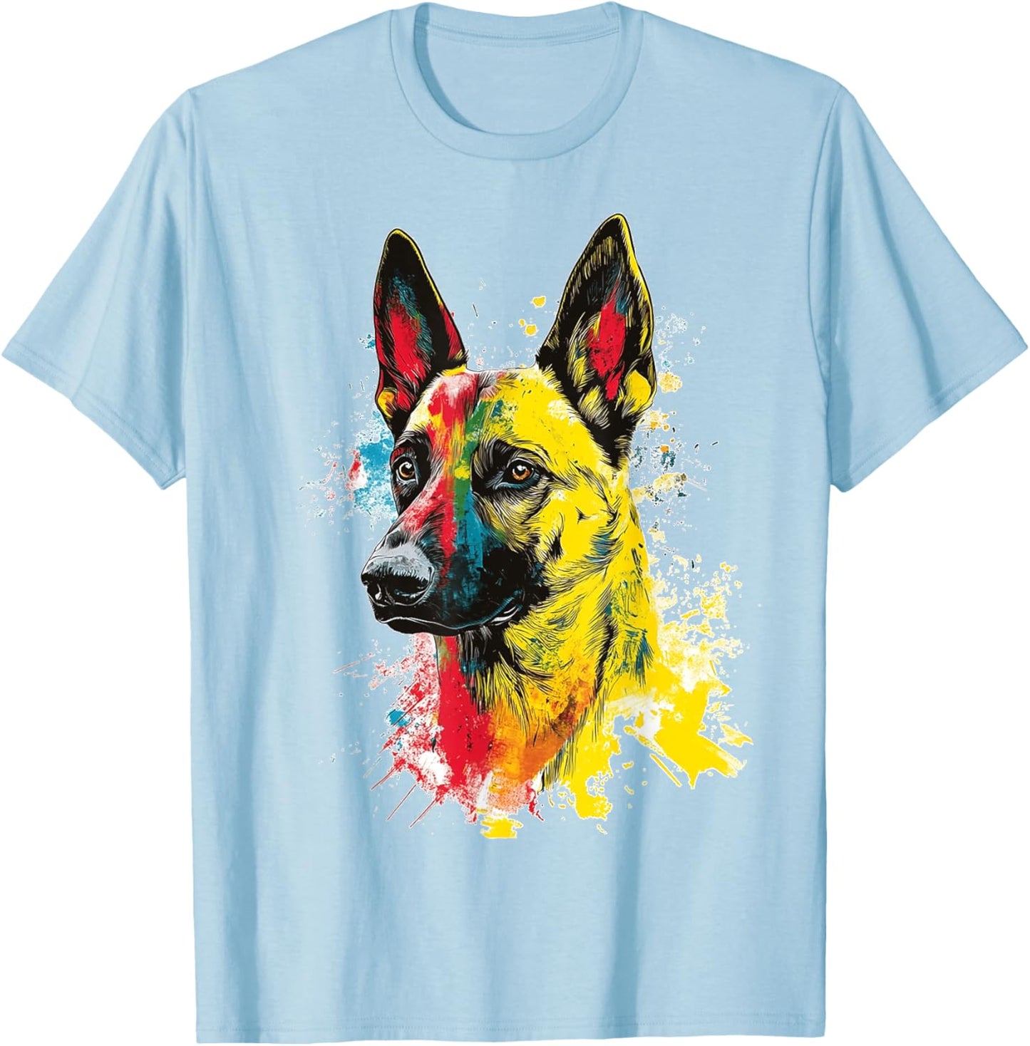 Belgian Malinois Dog Graphic Pet Art Belgian Malinois Women Kids T-Shirt - T-Shirt | Light Blue