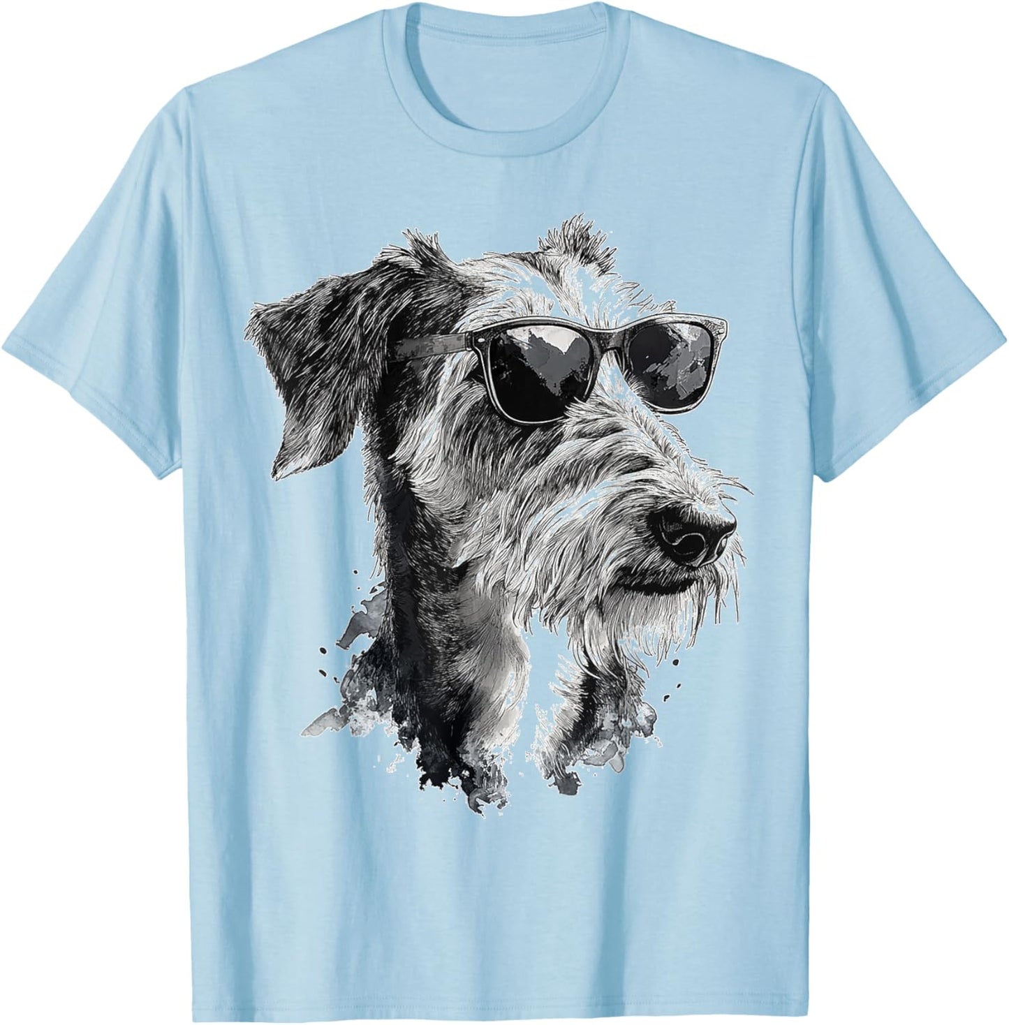 Irish Wolfhound Dog Pet Artwork Sunglasses Irish Wolfhound Women Kids T-Shirt - T-Shirt | Light Blue