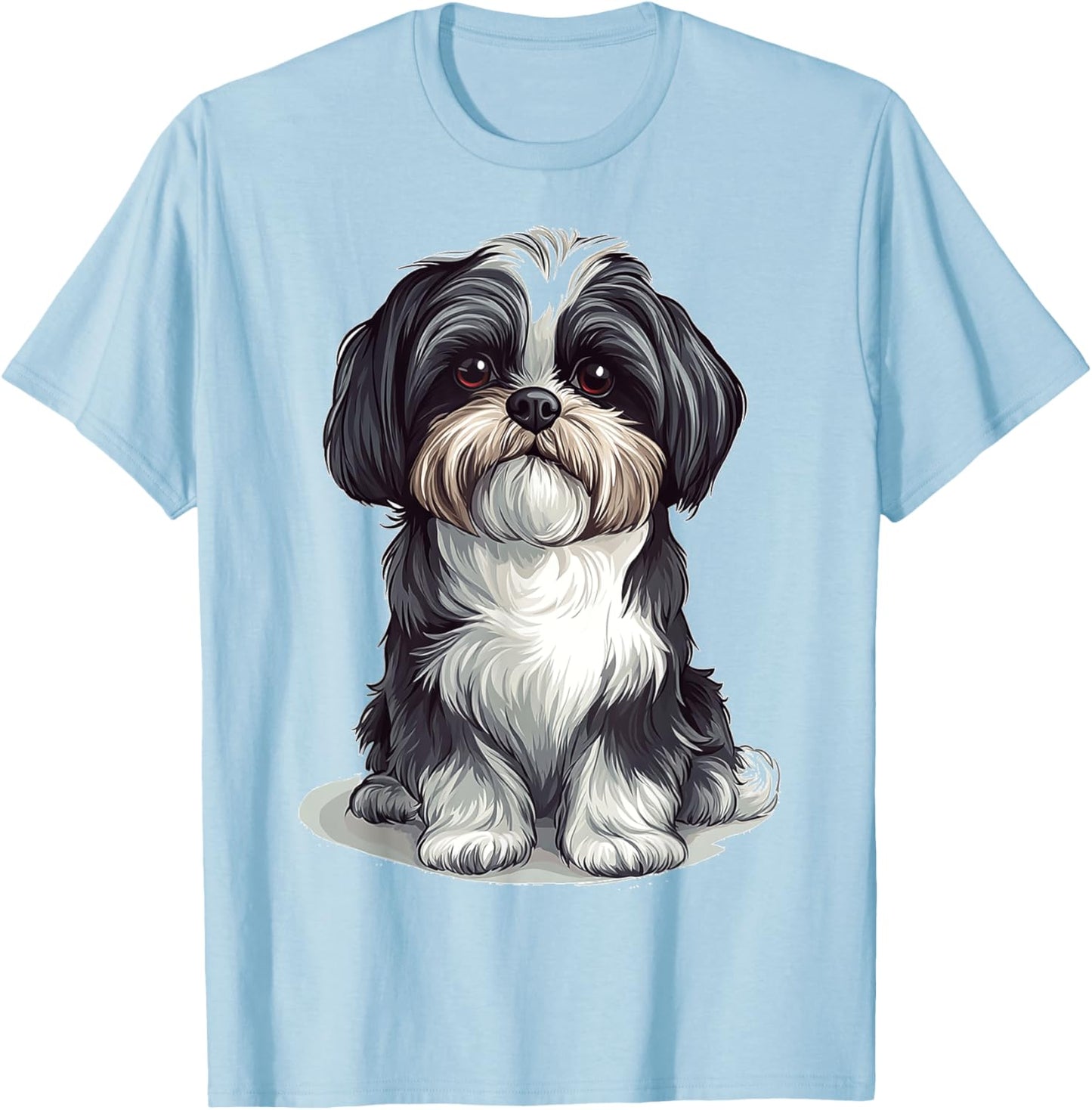 Shih Tzu Dog Motif Pet Artwork Shih Tzu Men Women Kids T-Shirt - T-Shirt | Light Blue