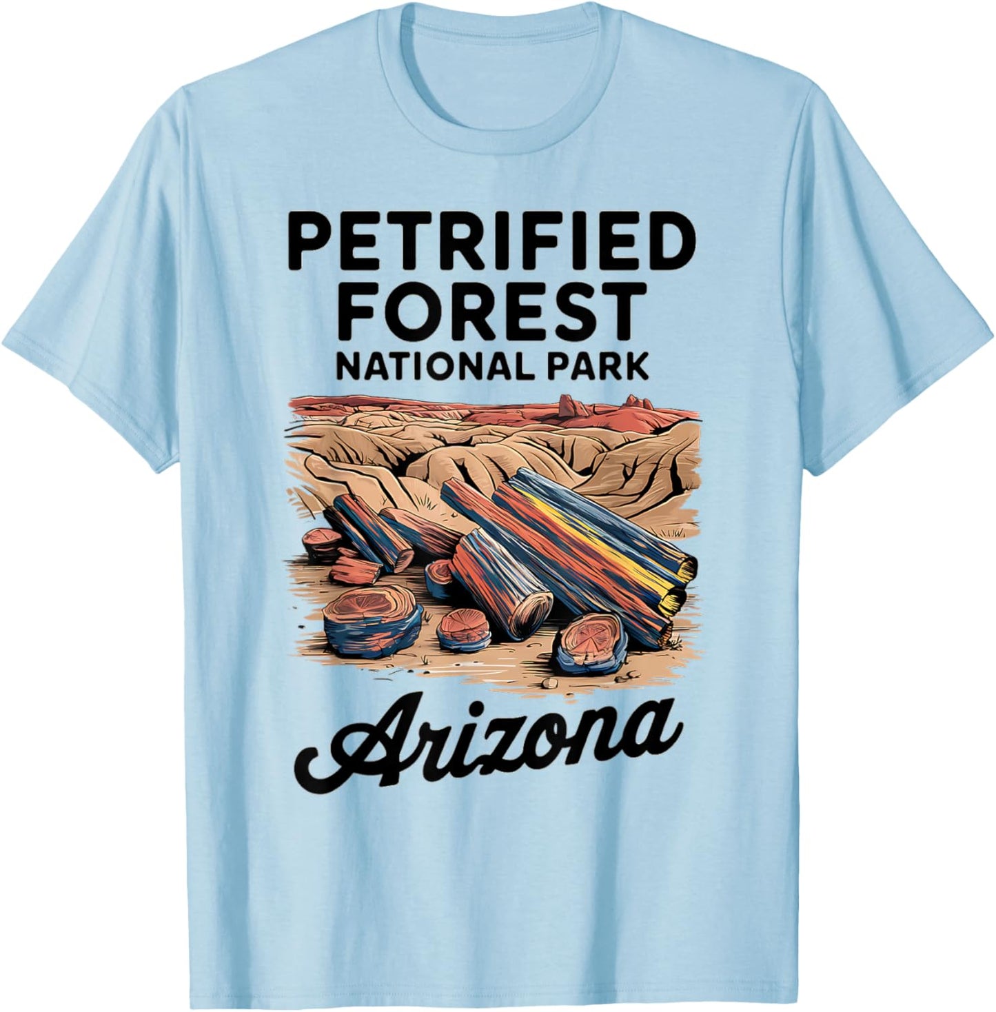 Explore the Beauty of Petrified Forest National Park Arizona T-Shirt - T-Shirt | Light Blue