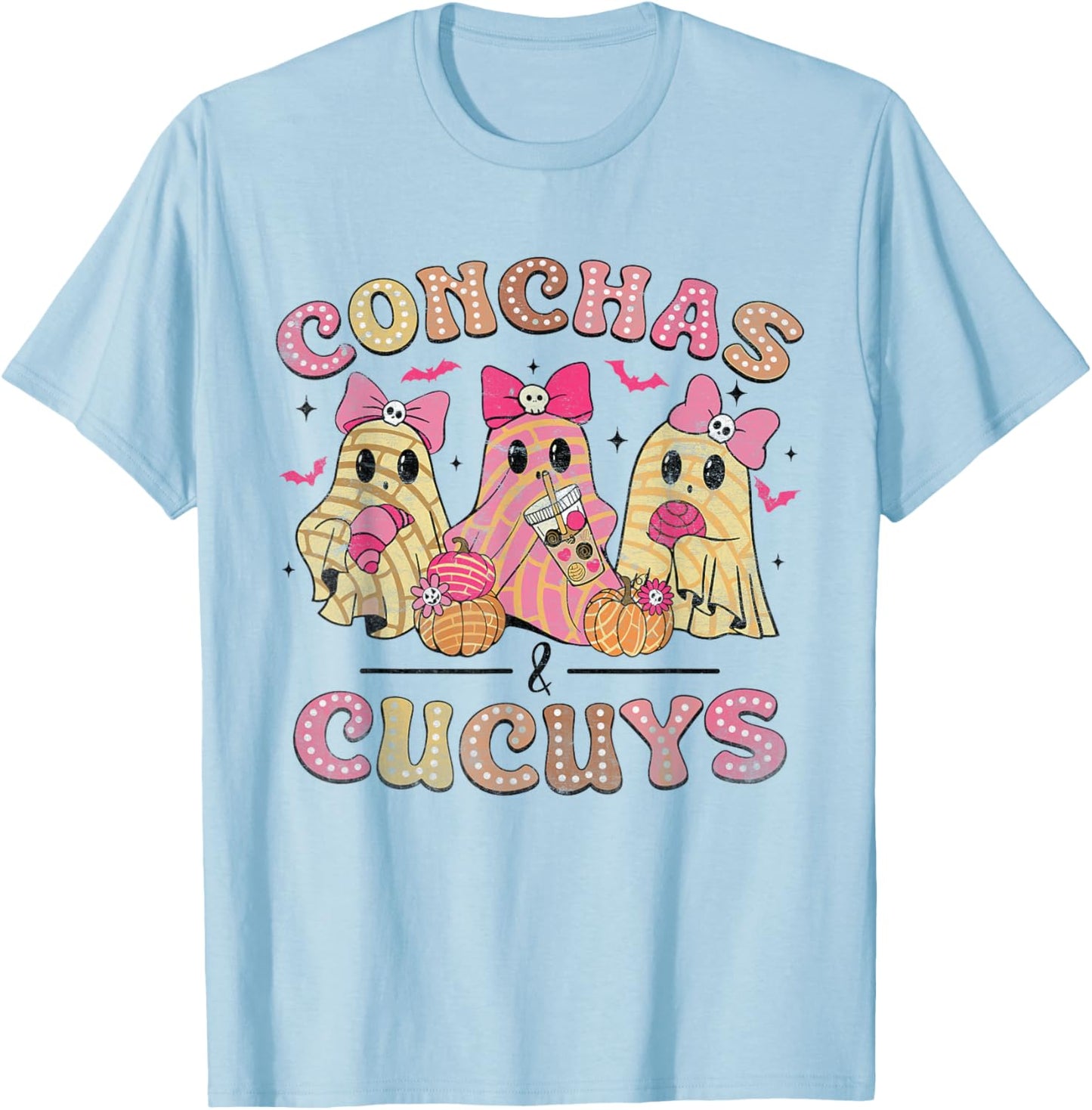 Pantasmas Conchas And Cucuys Mexican Halloween Costume T-Shirt - T-Shirt | Light Blue