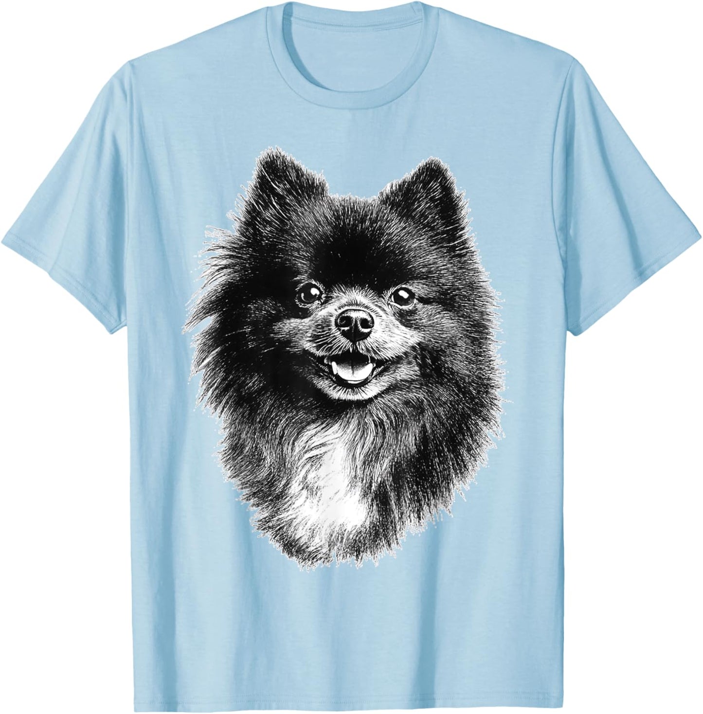 Pomeranian Dog Graphic Pet Artwork Pomeranian T-Shirt - T-Shirt | Light Blue