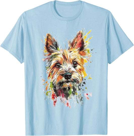 Norwich Terrier Dog Graphic Pet Illustration Norwich Terrier Men Women Kids T-Shirt - T-Shirt | Light Blue