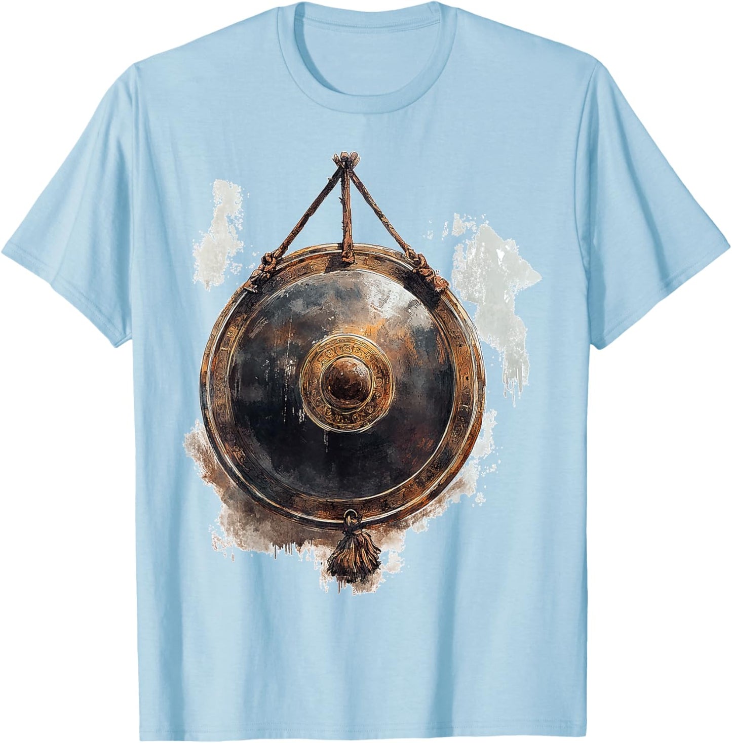 Gong Music Instrument Motif Artwork Gong T-Shirt - T-Shirt | Light Blue