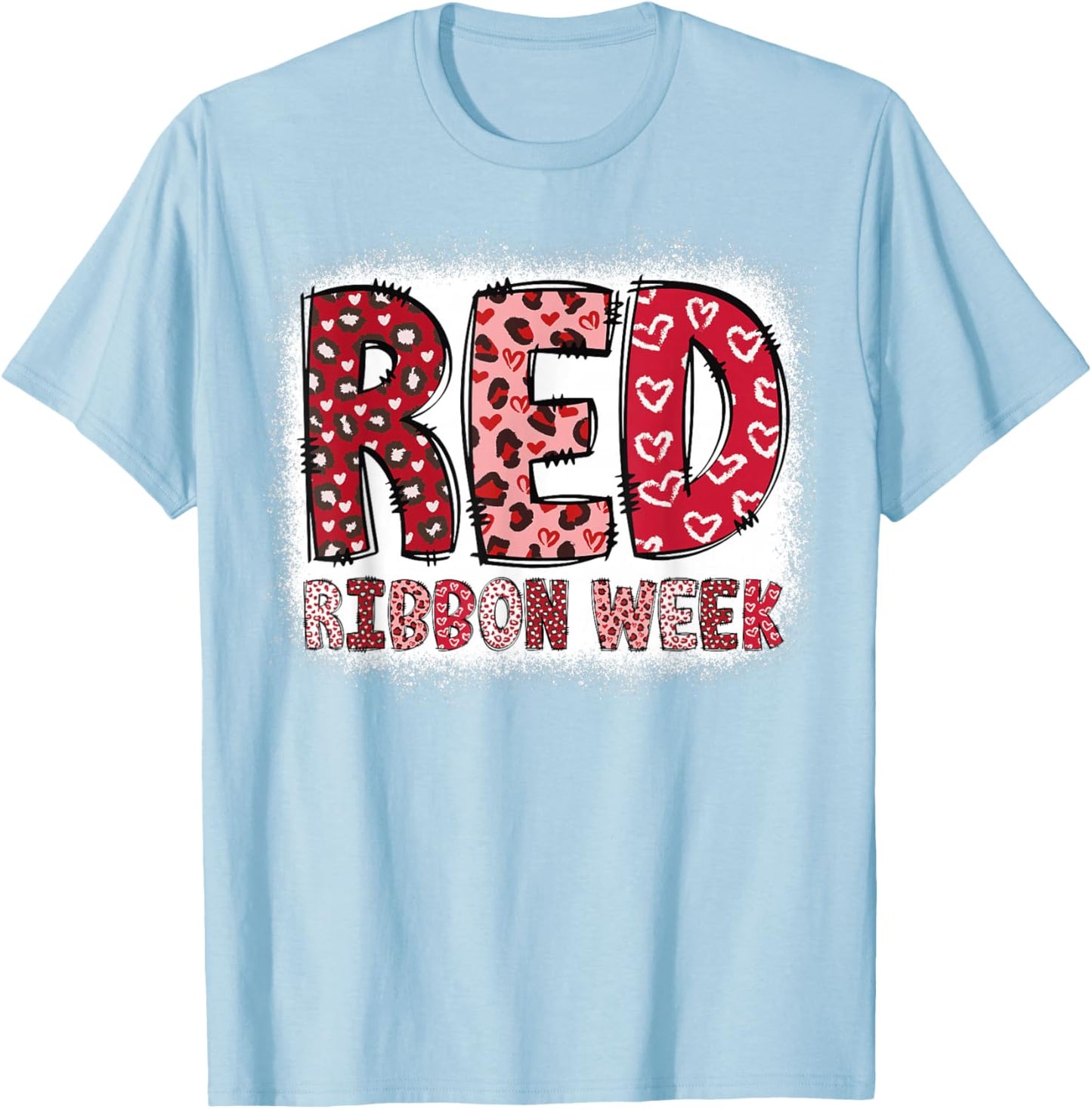 Red Ribbon Week T-Shirt - T-Shirt | Light Blue