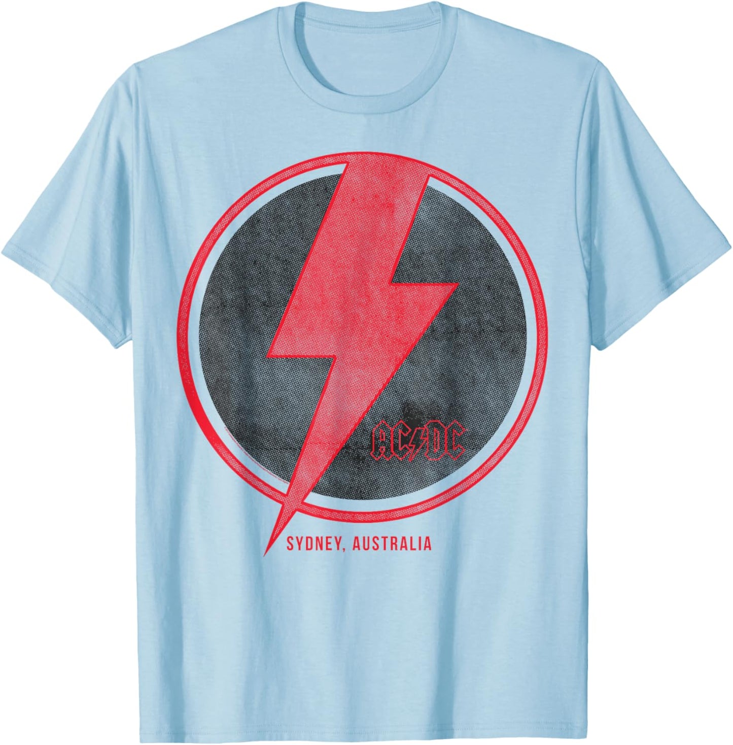 AC/DC - Lightning Bolt - -Adults, -Kids - Grey - Small - Short Sleeve - Classic Fit - Official Collection T-Shirt - T-Shirt | Light Blue