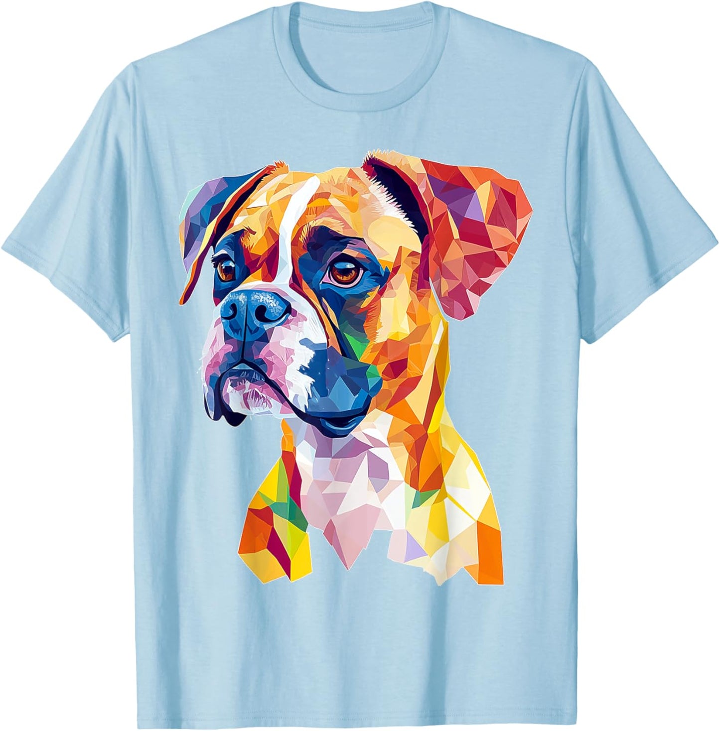 Boxer Dog Graphic Pet Art Boxer Women Kids T-Shirt - T-Shirt | Light Blue