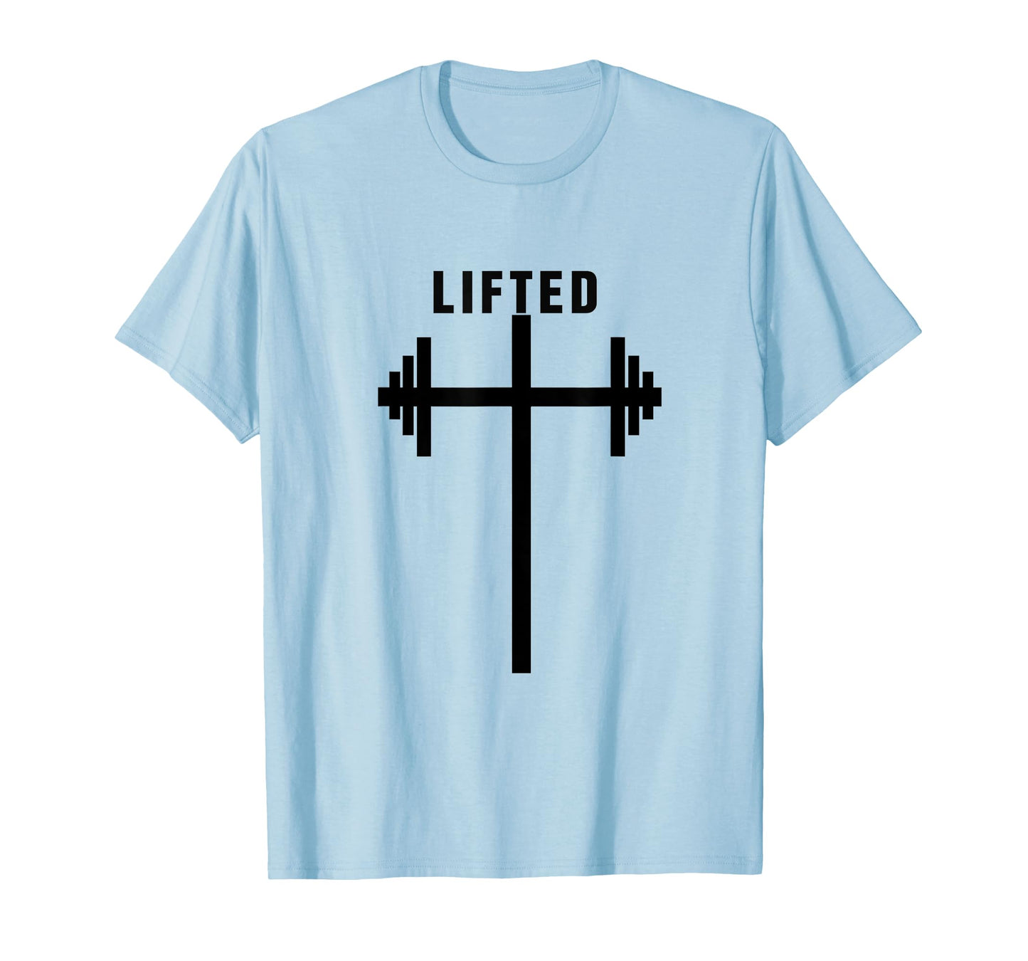 Lifted Dumbbell Barbell Cross Christian Gym Workout Lifting T-Shirt
