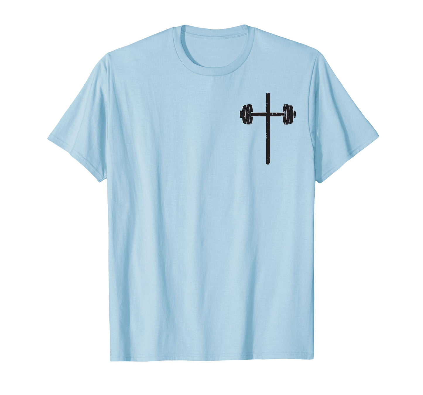 Dumbbell Cross Barbell Gym Christian Workout Faith-Fitness T-Shirt