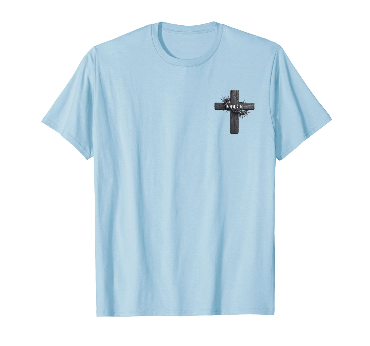John 3:16 Rugged Cross & Crown of Thorns-Jesus Carries Cross T-Shirt
