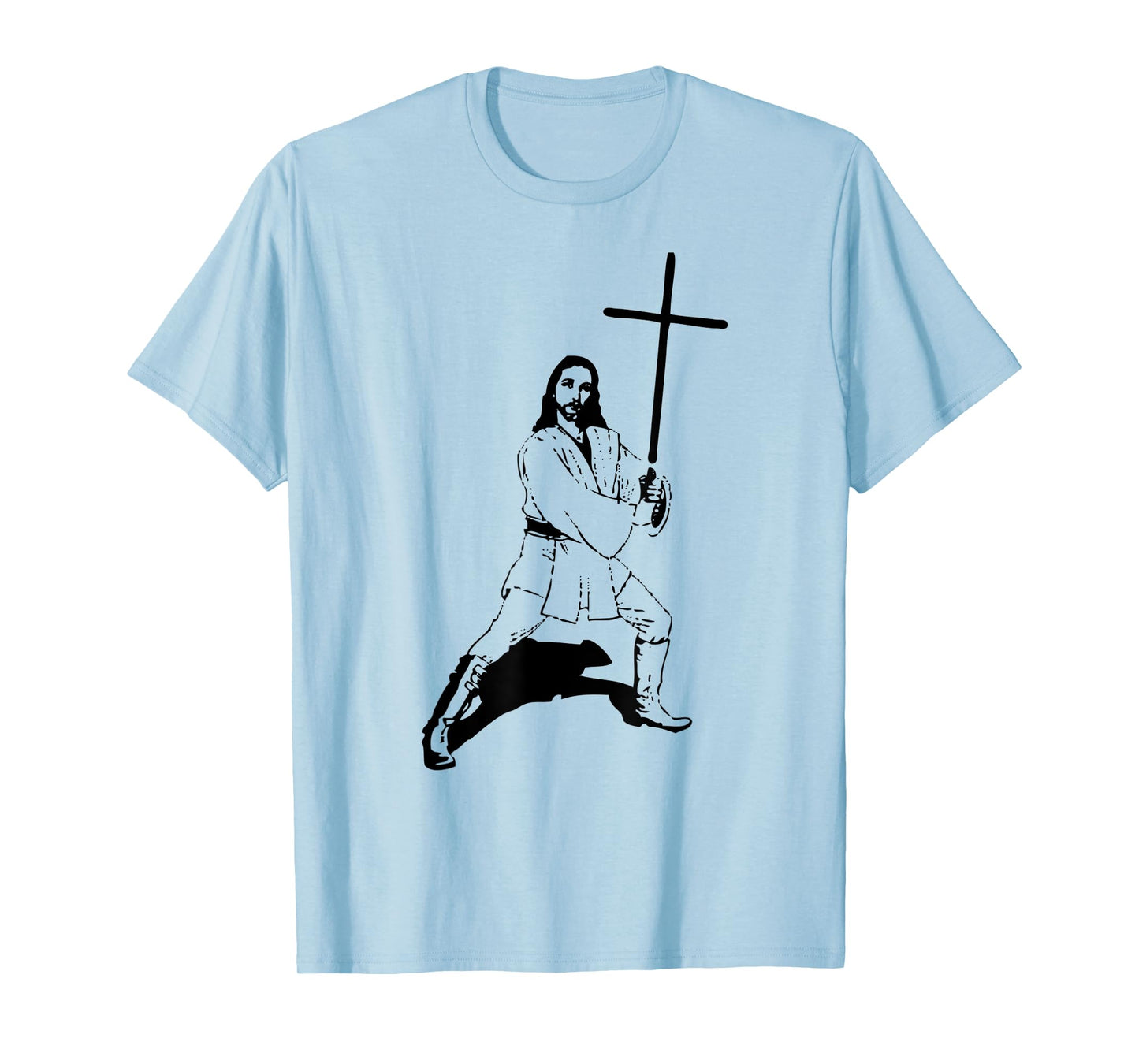 Funny Jesus With Saber - Jesus Cross Christian God & Jesus T-Shirt