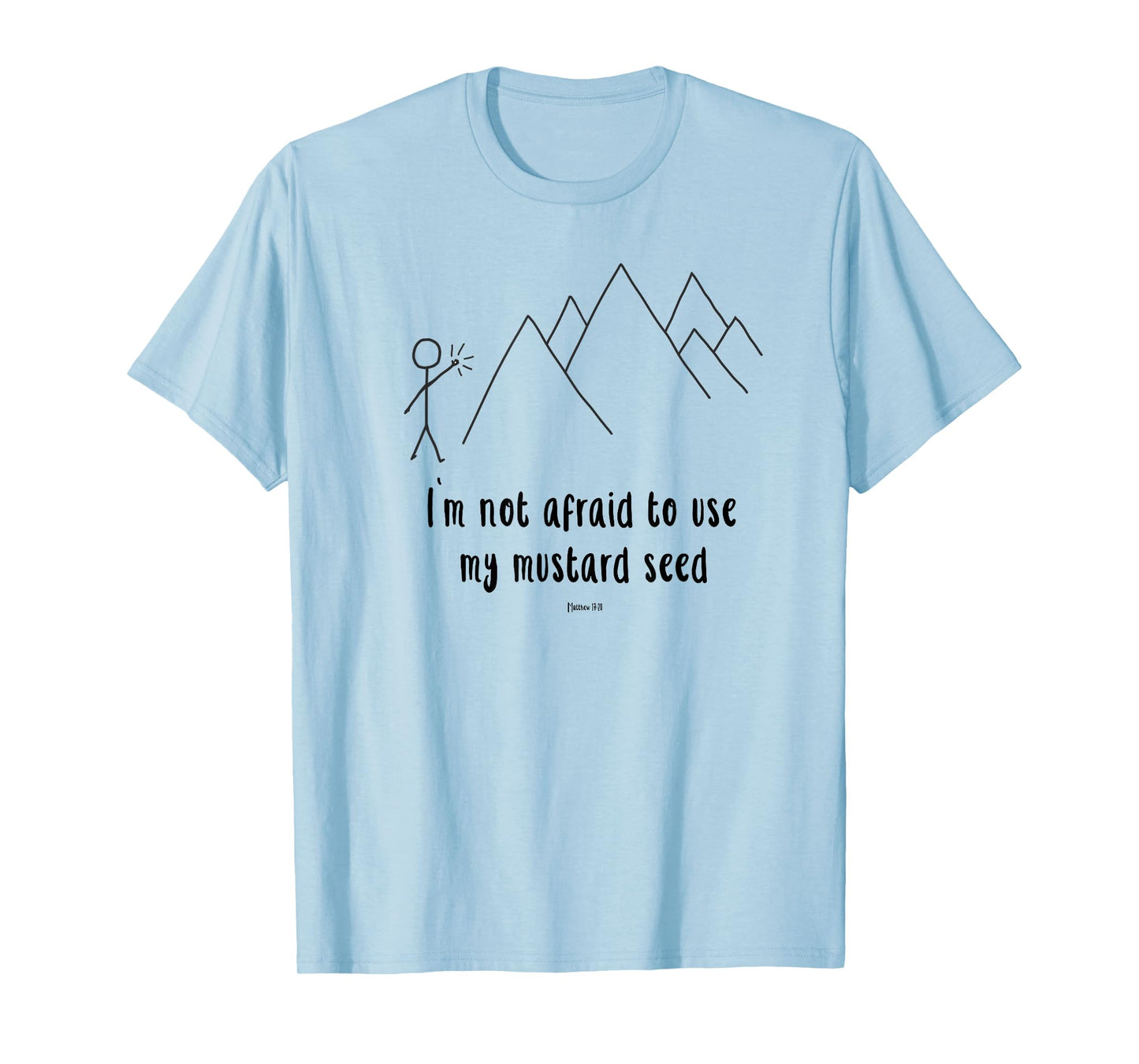 Faith Moves Mountains Mustard Size Christian Teen Youth T-Shirt