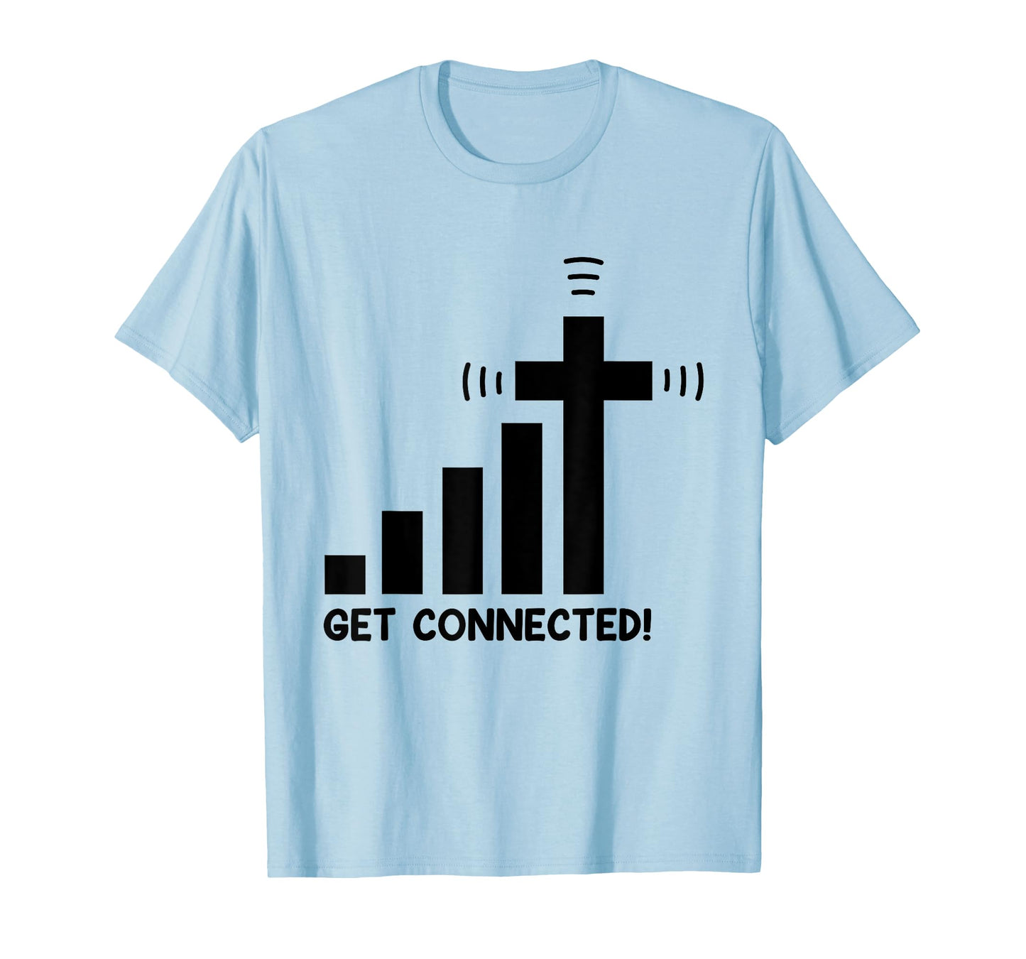 Funny Get Connected Jesus Christ Christian Faith in God Mens T-Shirt