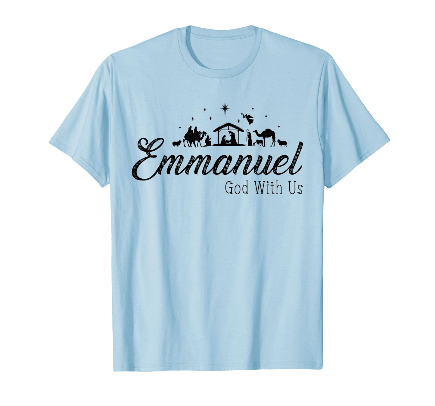 Emmanuel God With Us Nativity Scenes Christmas Christian T-Shirt