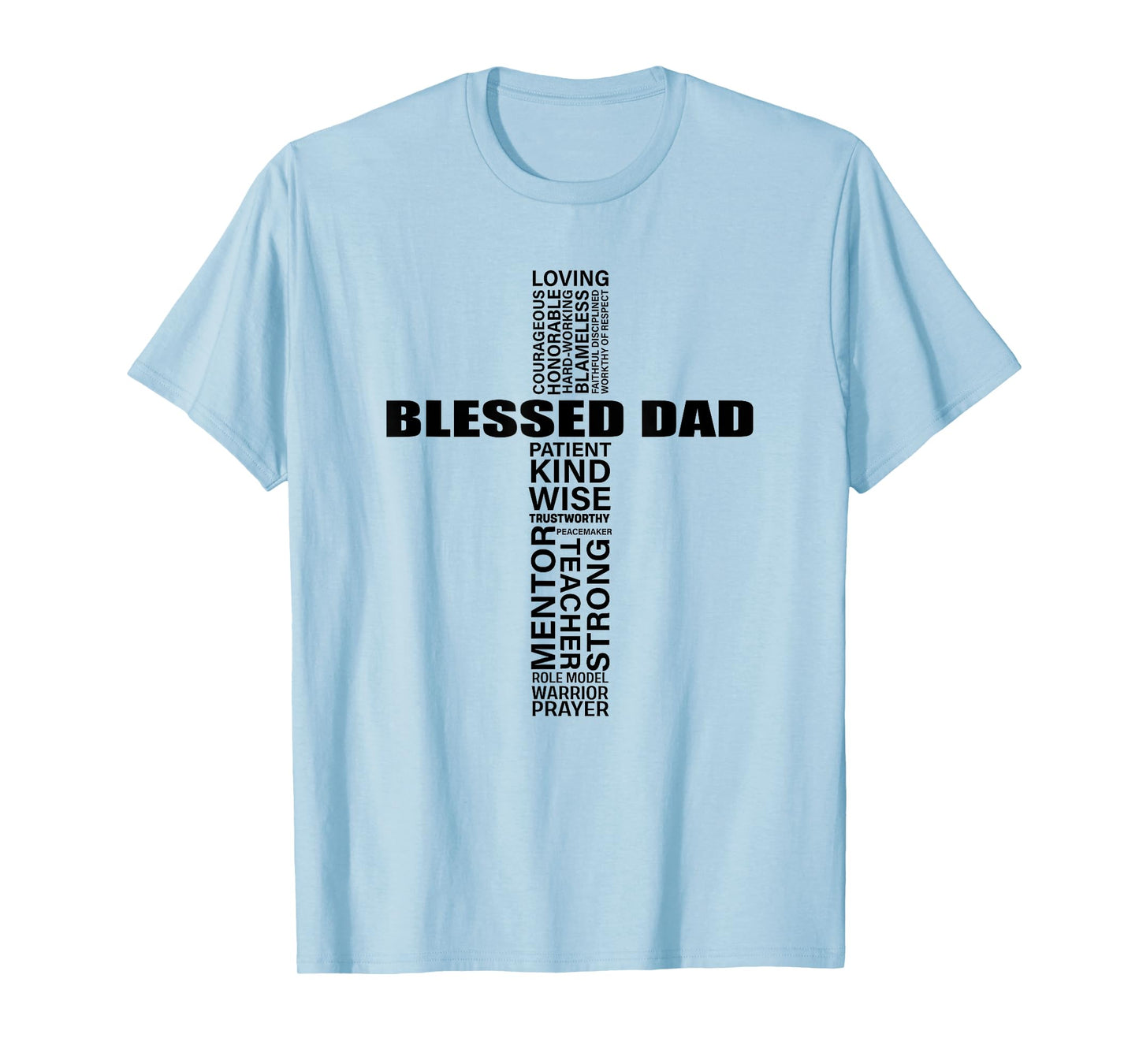 Mens Christian Blessed Dad Cross Father's Day Best Dad T-Shirt
