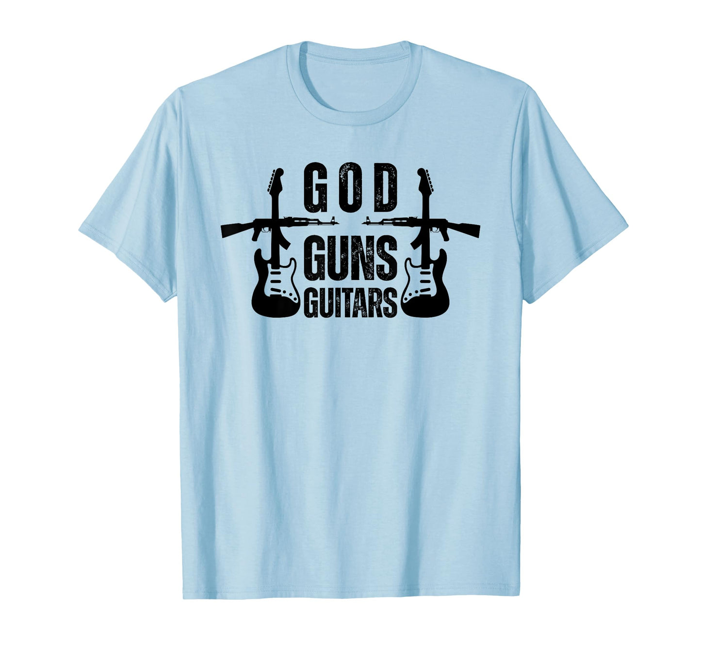 God Guns Guitar Funny Christian Guitar Lover T-Shirt