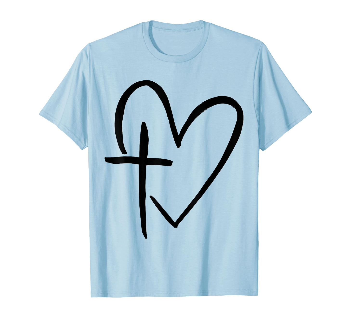 Stylish Cross In Heart Christian Heart Christian Cross T-Shirt