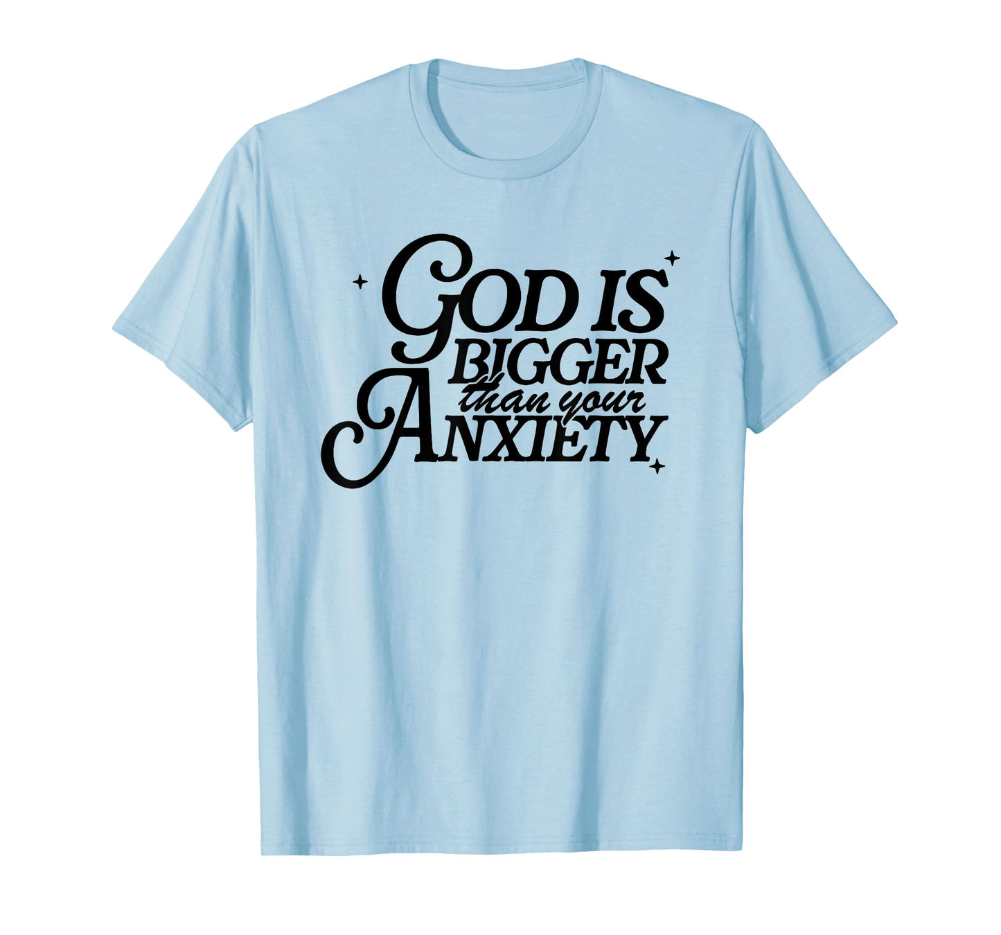 God Is Bigger Than Your Anxiety, Christian Retro T-Shirt