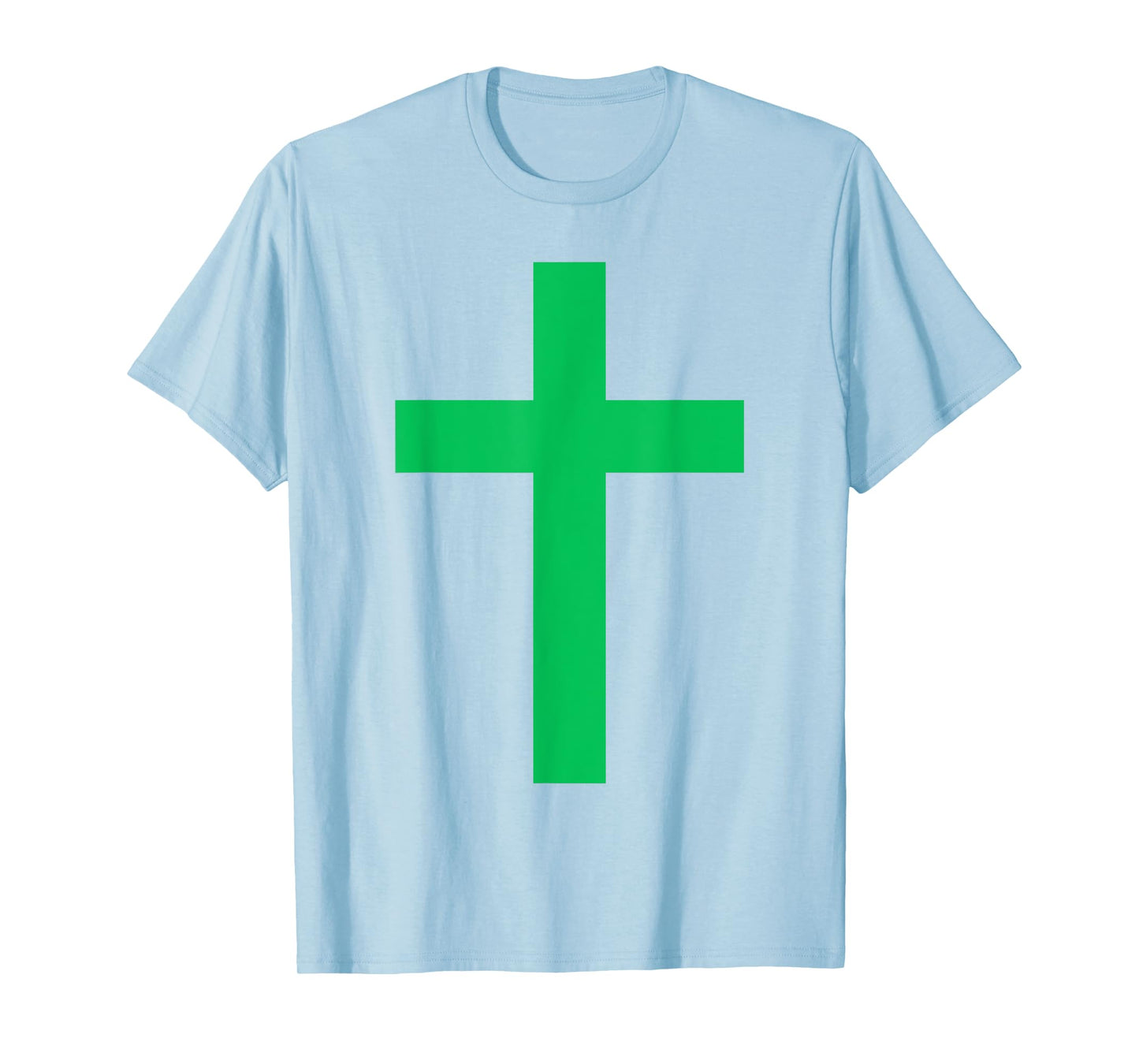 Green Christian Jesus Cross White T-Shirt