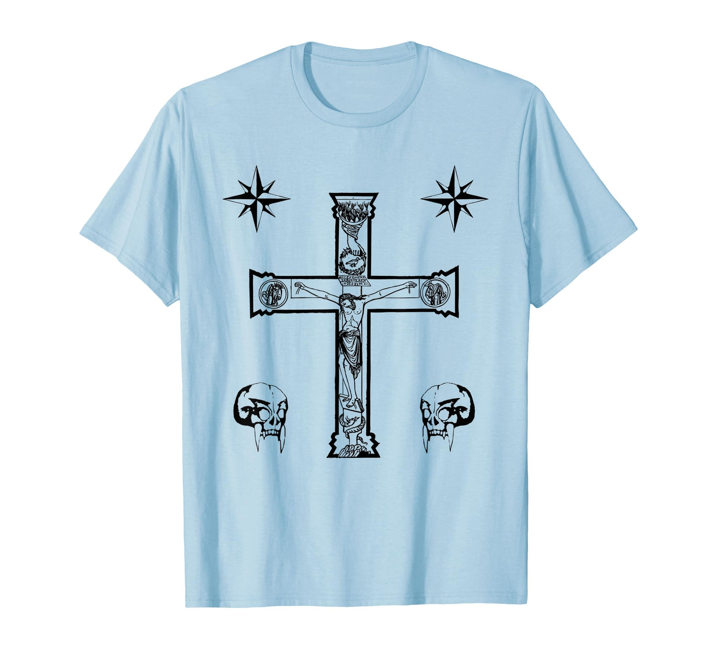 Funny Russian Prison Tattoos Criminal Christian Cross Jesus T-Shirt