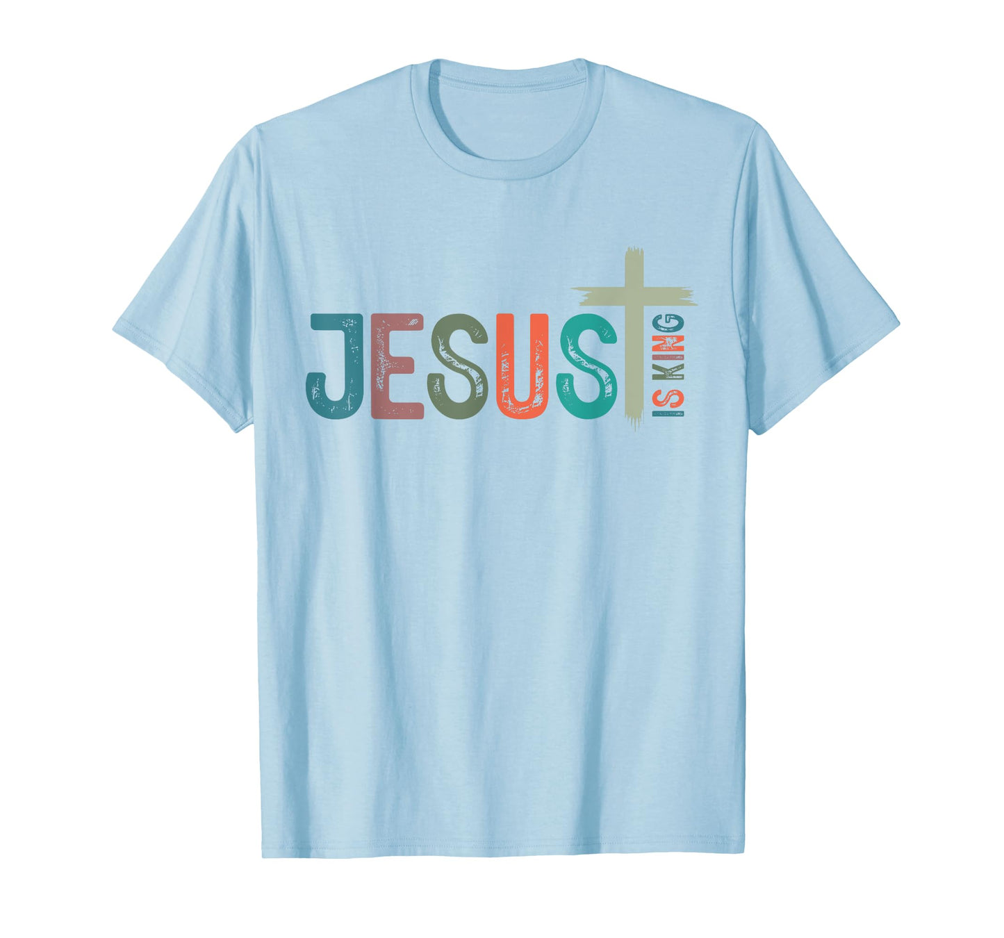 Jesus is King Christian Cross Retro God Loves You Religious T-Shirt