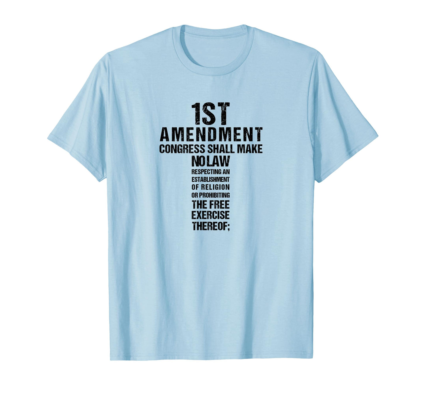 Christian Cross First Amendment Freedom of Religion Word T-Shirt
