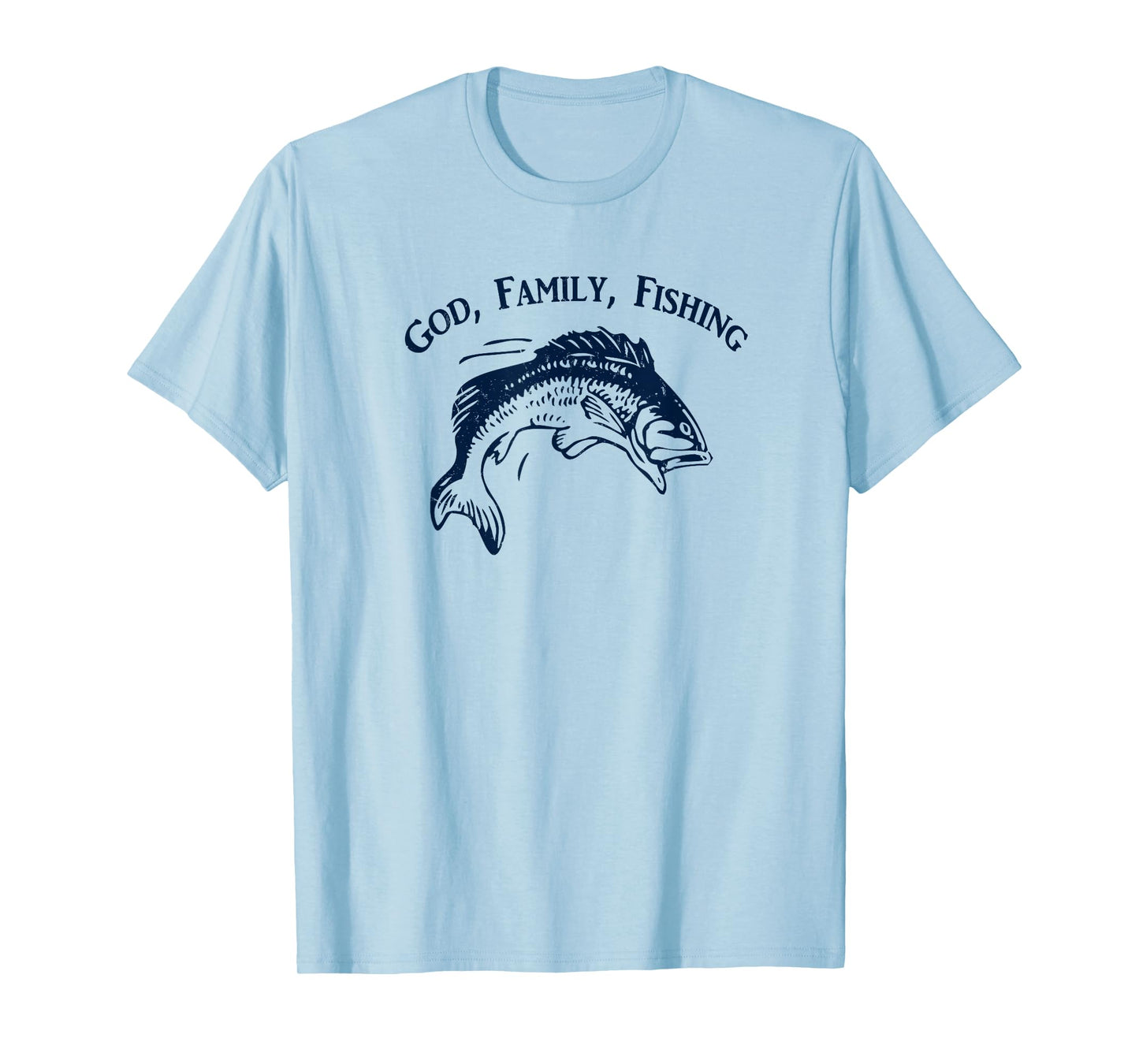 God Family Fishing Christian Fisherman Bass Fish Art Graphic T-Shirt