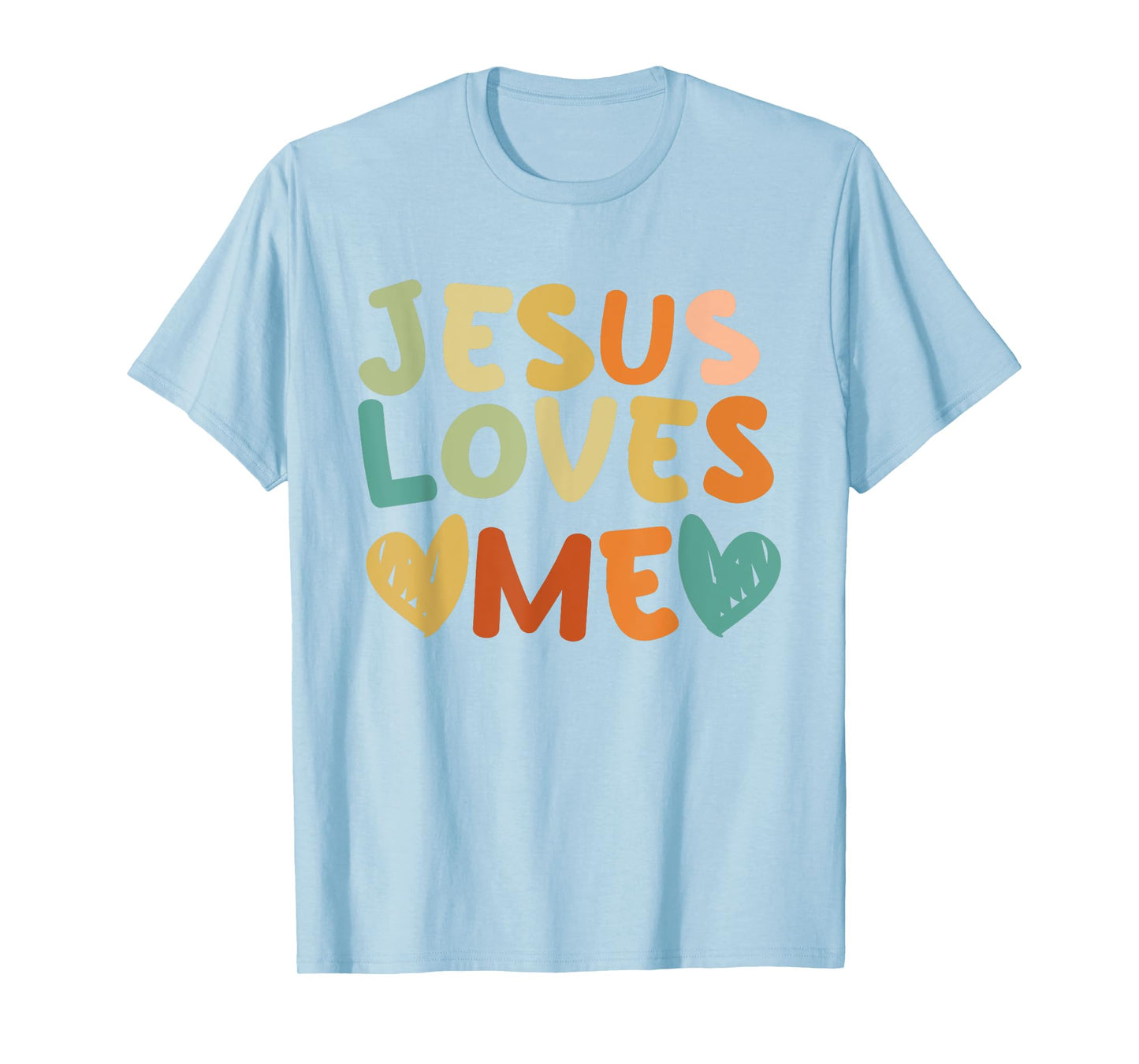 Groovy Jesus Loves Me Biblical Christian Church Retro T-Shirt