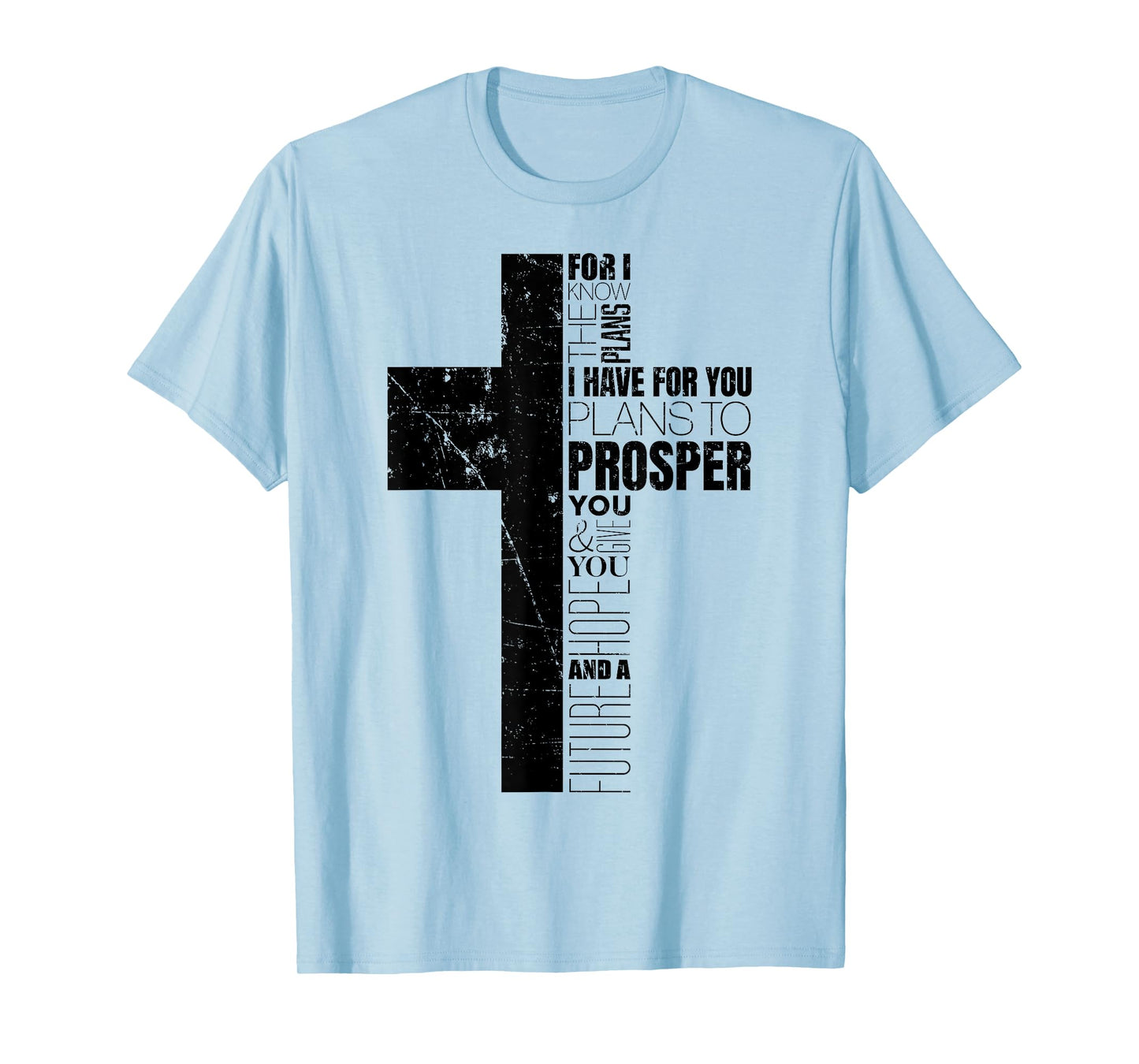 Jeremiah 29:11 Christian Bible Verse Cross Faith Graphic T-Shirt