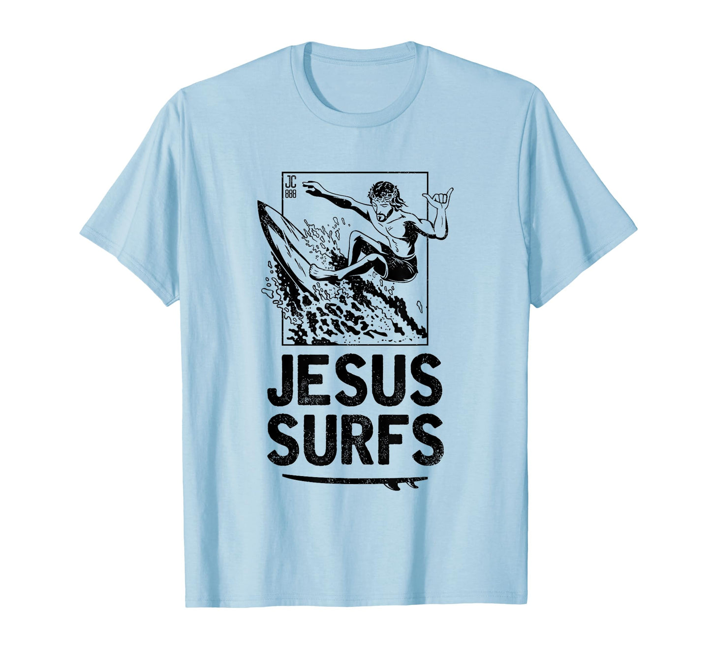 Jesus Surfs Funny Jesus Christian Surfer T-Shirt