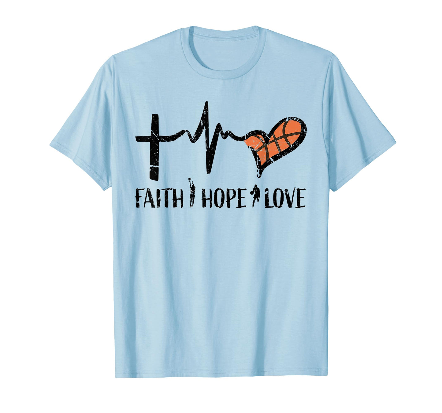 Christian Basketball Gifts Faith Hope Love Religious Kids T-Shirt