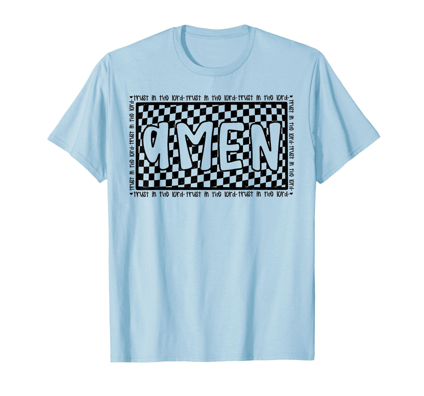 Checkered Amen Vintage Jesus Bible Verse Christian Religious T-Shirt