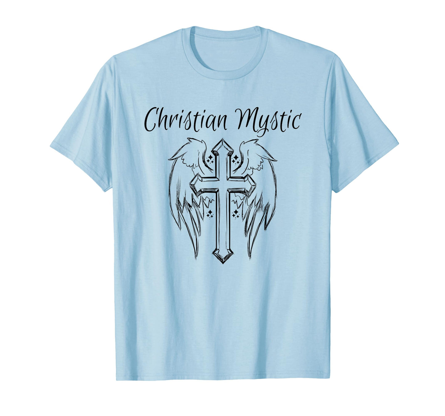 Christian Mystic Tshirt Angel Cross Shirt Psychic Gift Tee