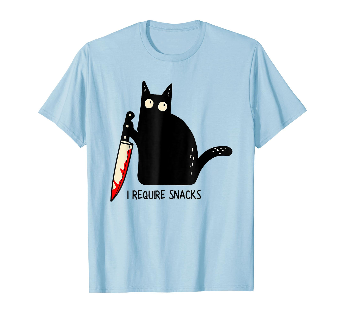 Funny Cat Meme I Require Snacks Design Men Women Kids T-Shirt