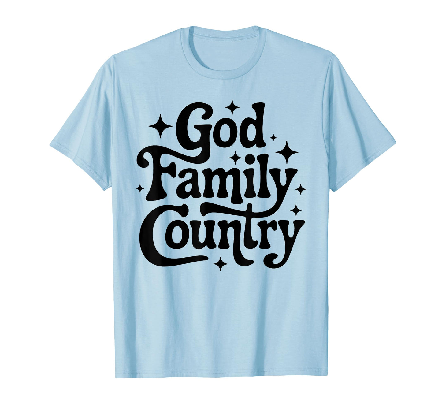 God Family Country - Patriotic Christian US Flag T-Shirt