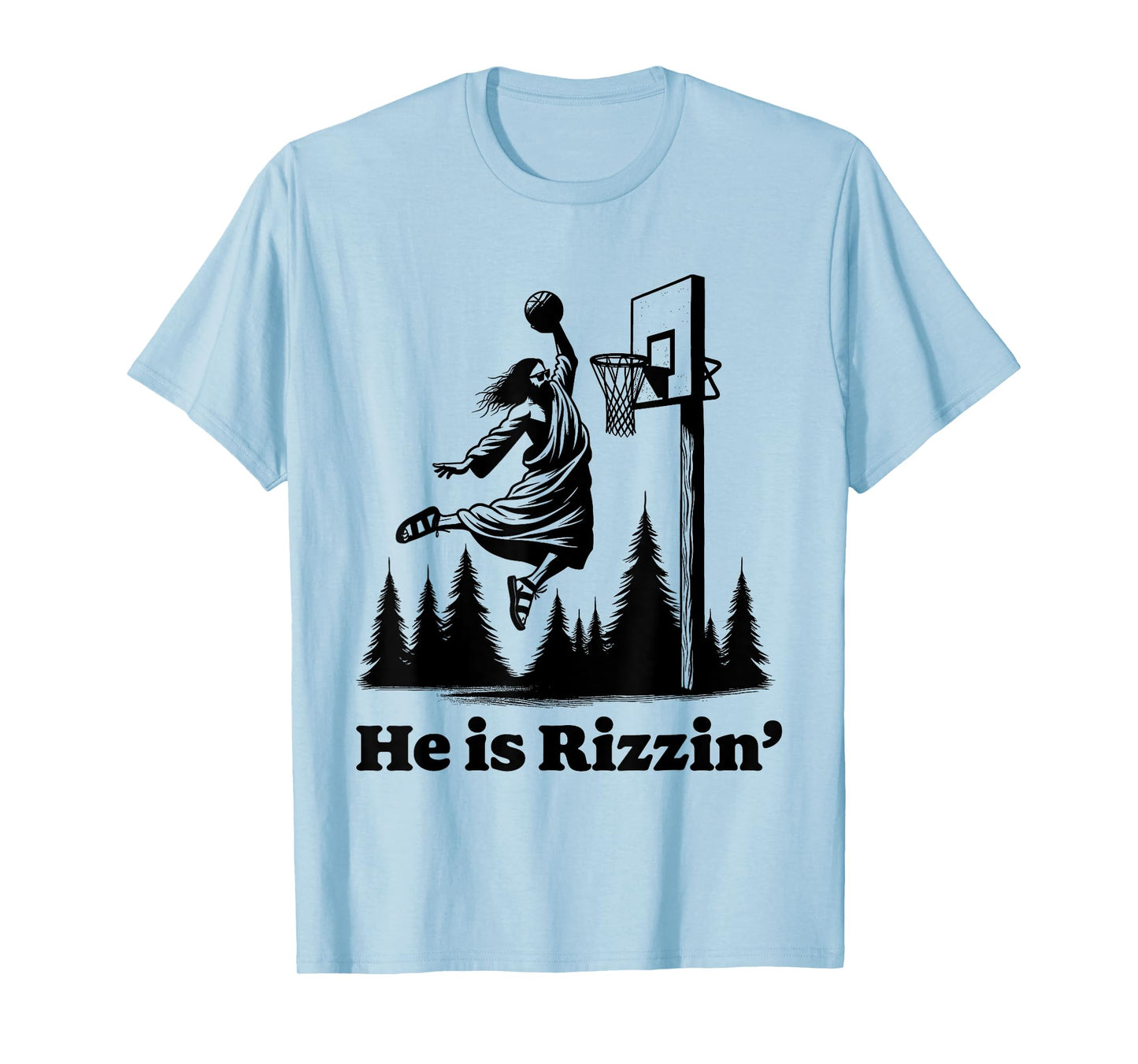 He Is Risen Meme Jesus Playing Basketball Funny Easter T-Shirt