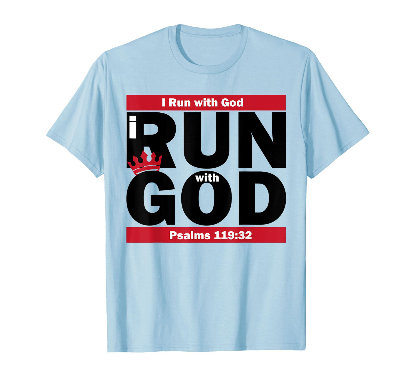 Funny I Run With God Shirt Jesus Christian Workout Running T-Shirt