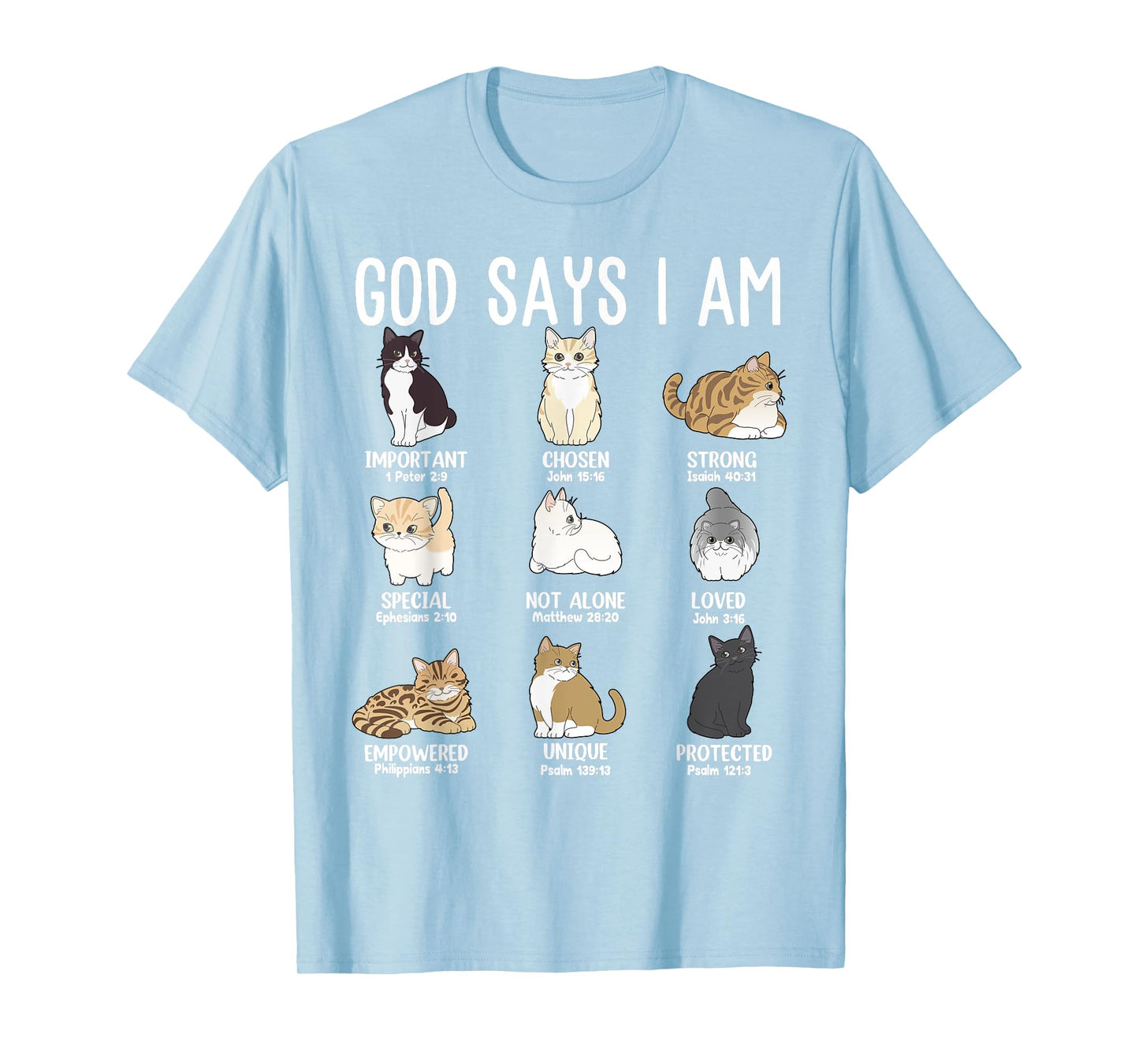 God Say Am Cat Christian Easter Teen Girl Toddler Mom Sister T-Shirt
