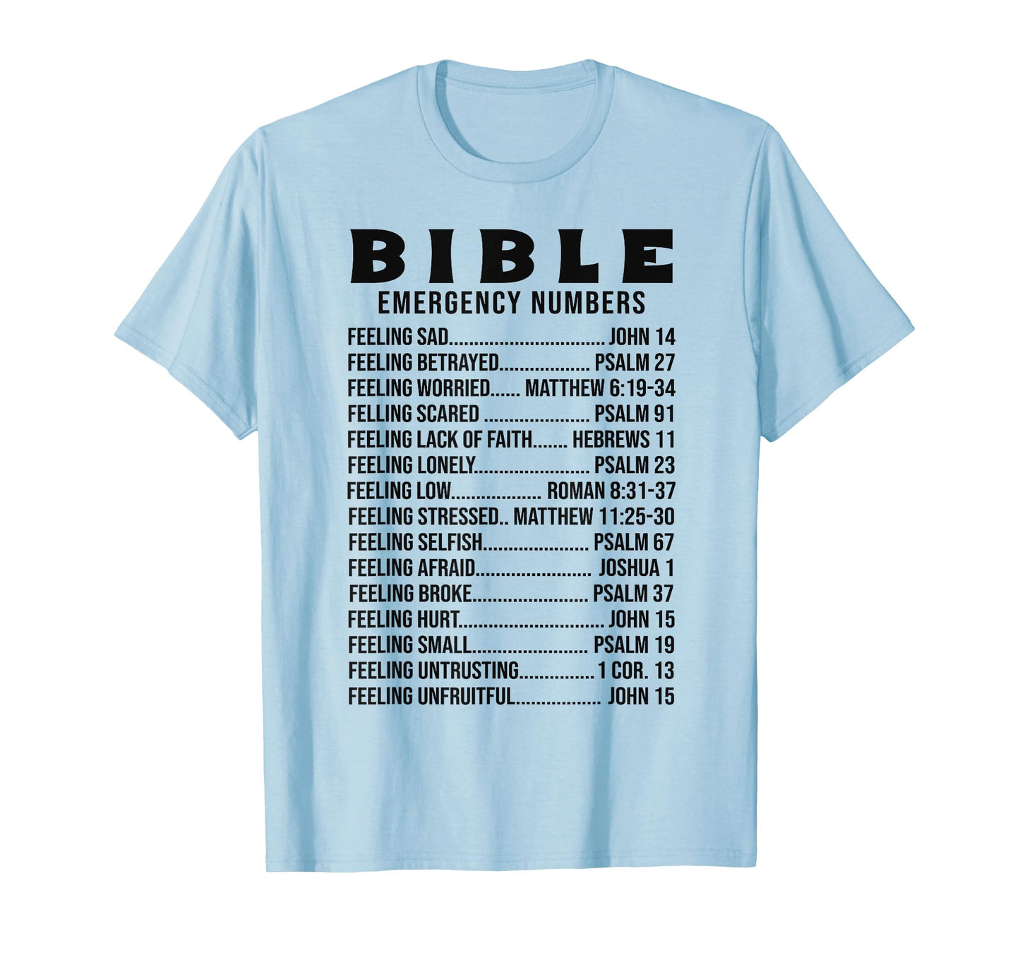 Bible Emergency Numbers Scripture Quotes TShirt Men Women T-Shirt