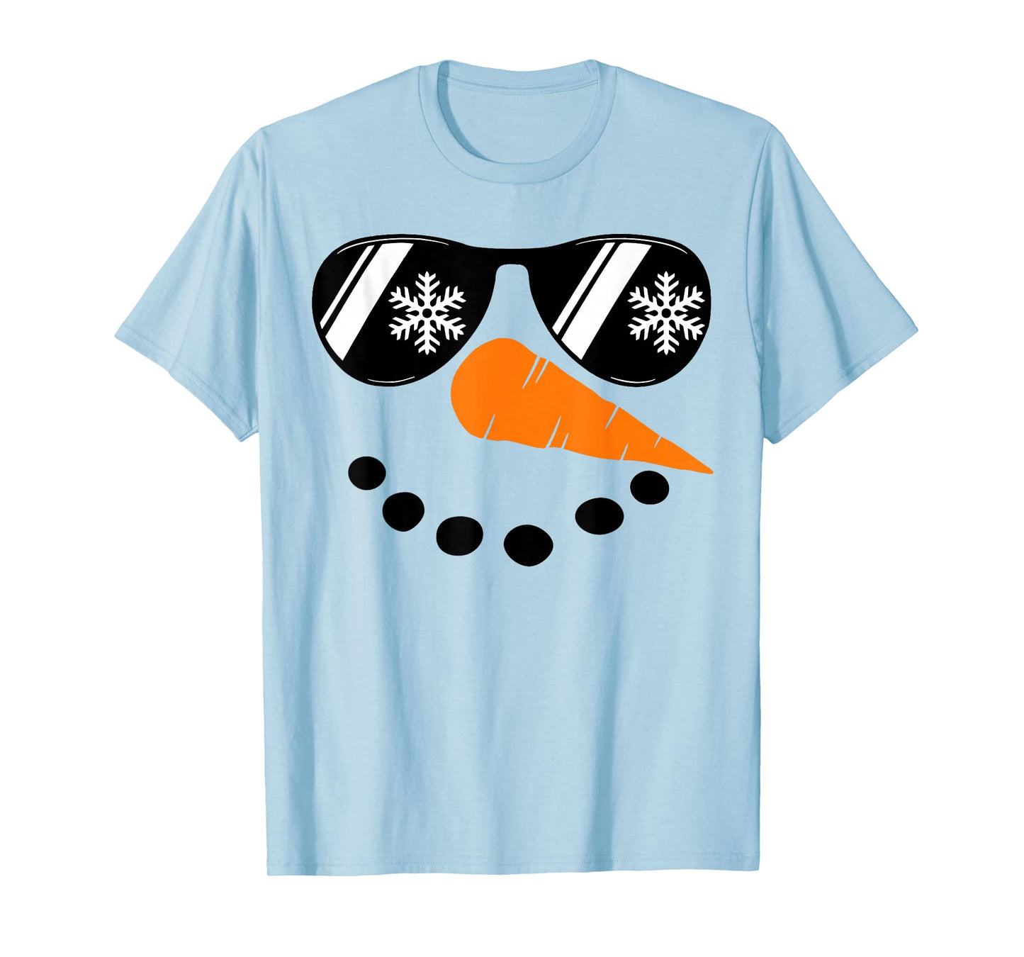 Snowman Face Family Christmas Matching Costume Men Women Kid T-Shirt